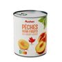 Voir la diapositive 2 : AUCHAN Pêches demi-fruits au sirop léger 840g