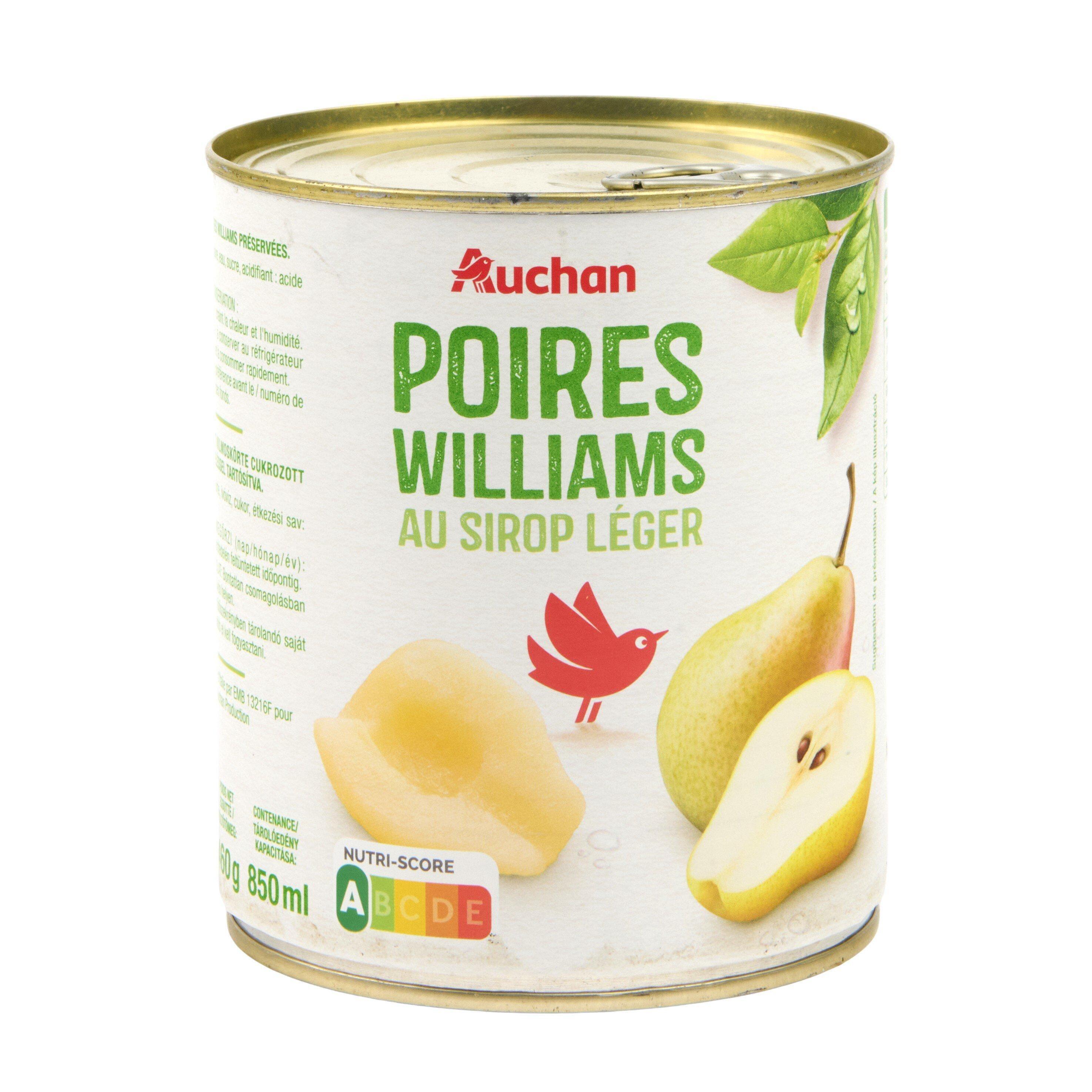 Voir la diapositive 3 : AUCHAN Poires williams au sirop léger 820g