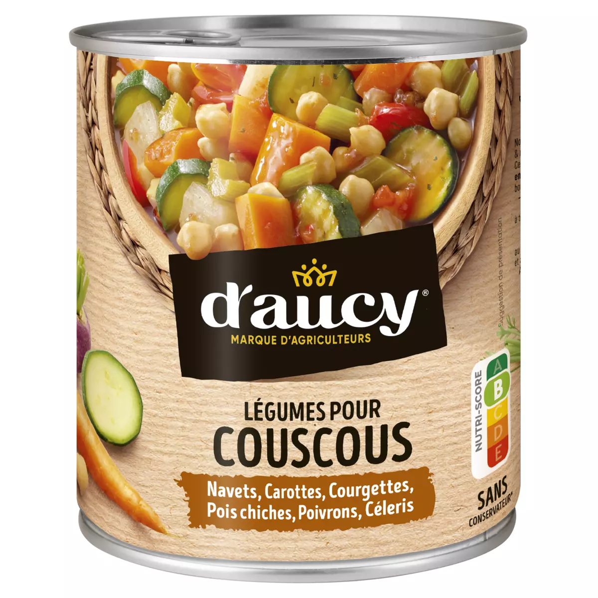 D'AUCY Légumes pour couscous recette orientale avec purée de tomates 800g