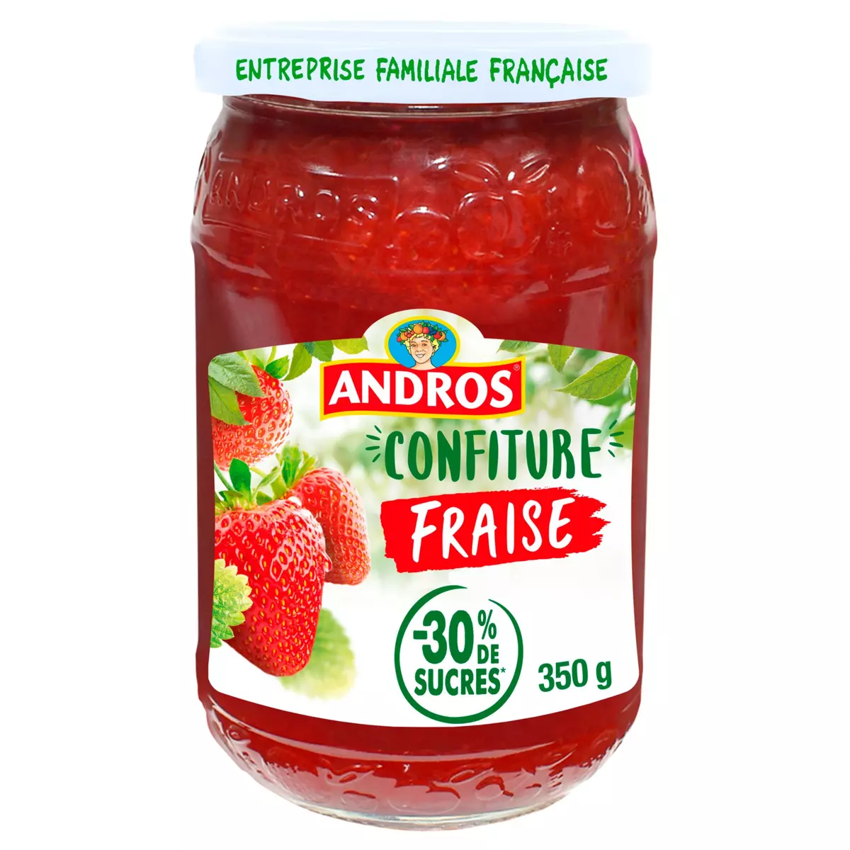 ANDROS Confiture fraises allégée en sucres 350g