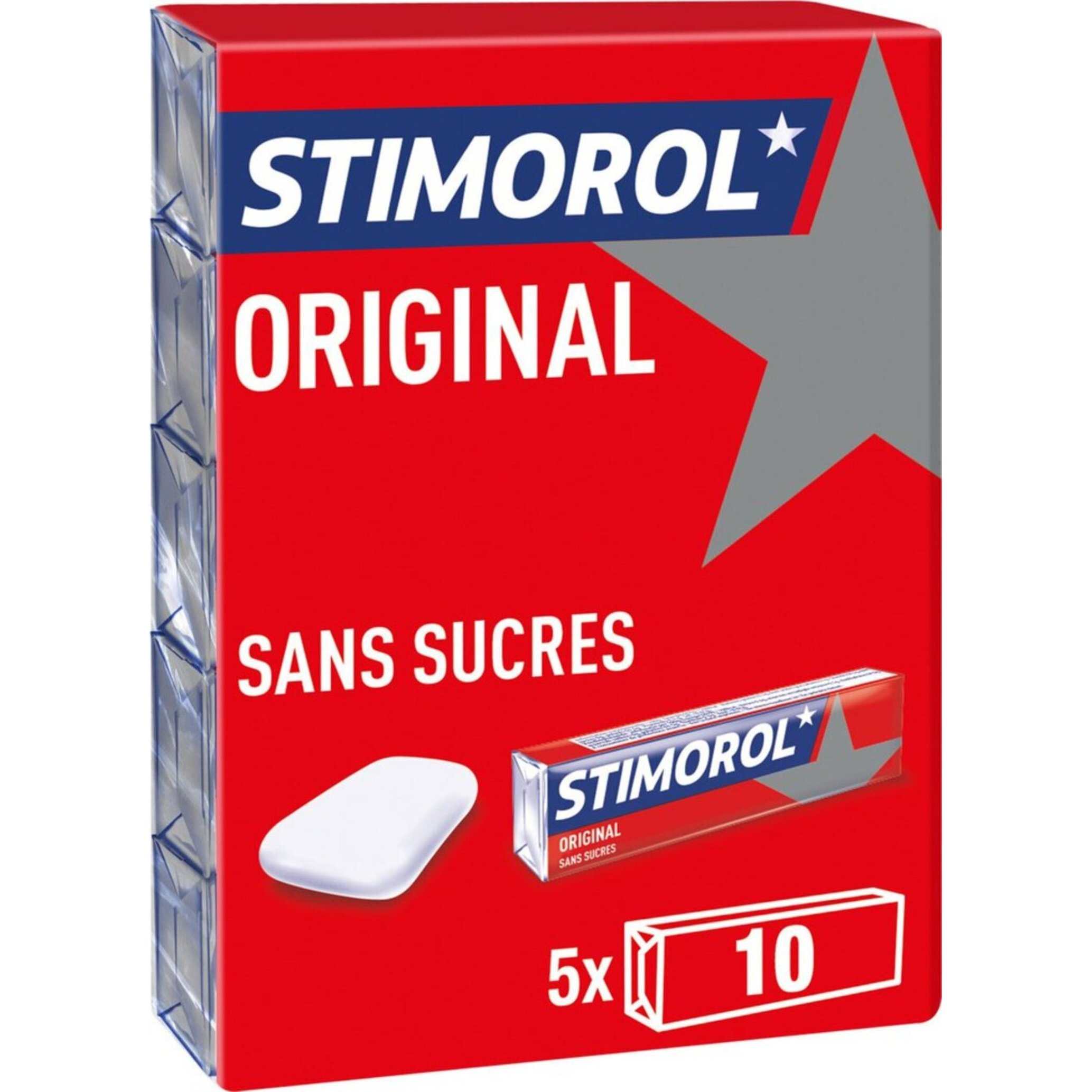 Voir la diapositive 2 : STIMOROL Original chewing-gums sans sucres avec édulcorants 5x10 dragées 70g