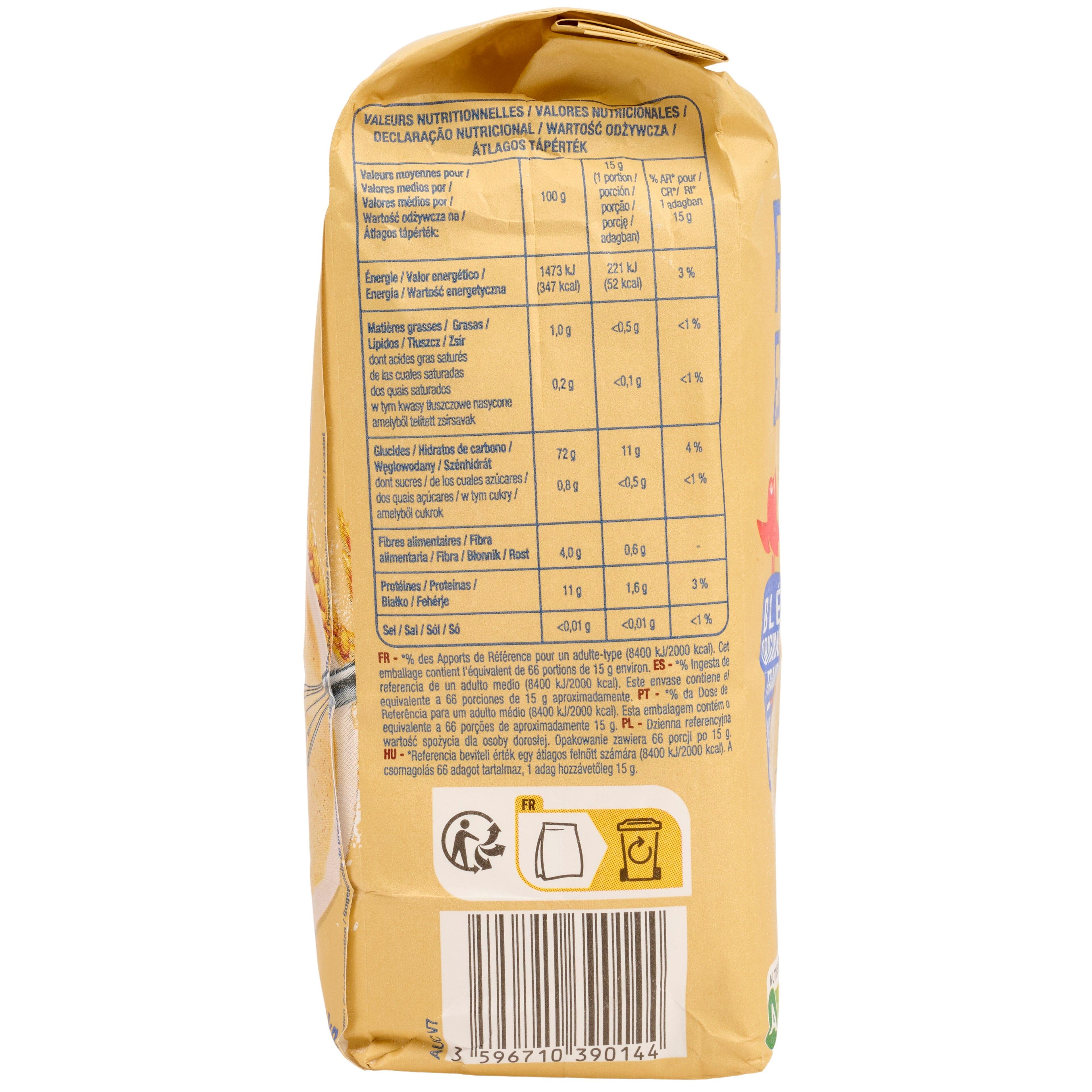Voir la diapositive 4 : AUCHAN Farine de blé fluide T45 sans grumeaux 1kg
