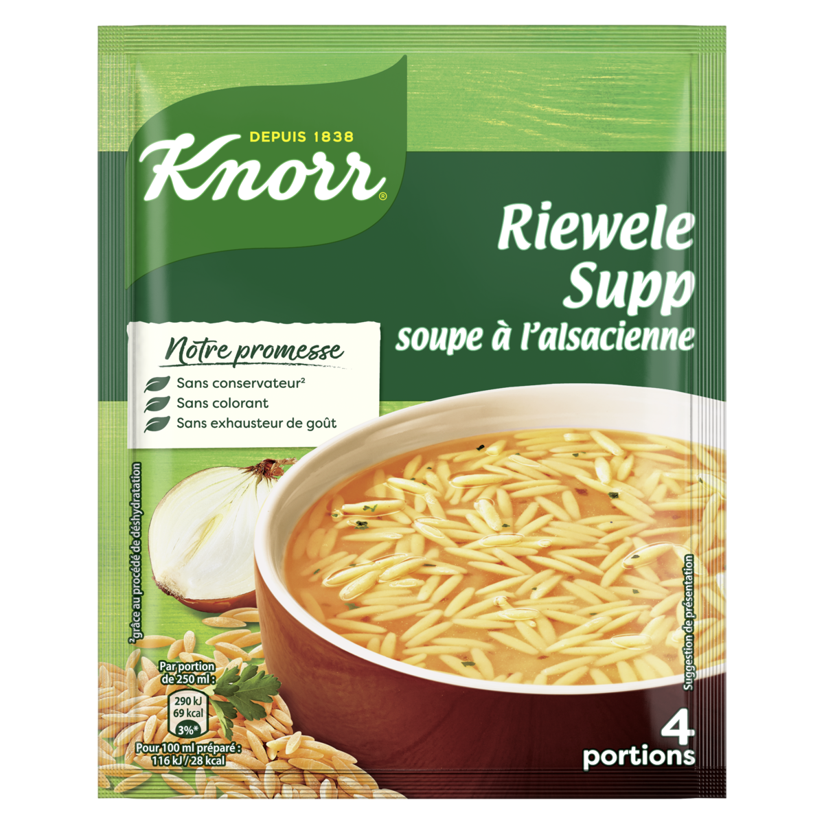 KNORR Soupe déshydratée à l'alsacienne riewele supp 4 personnes 74g