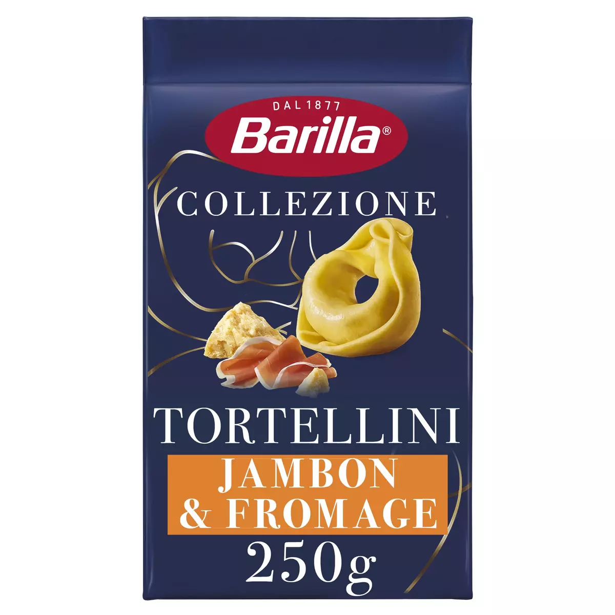 BARILLA Tortellini jambon fromage Collezione 3 personnes 250g