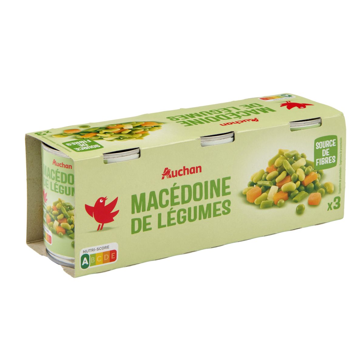 AUCHAN Macédoine de légumes 3x130g