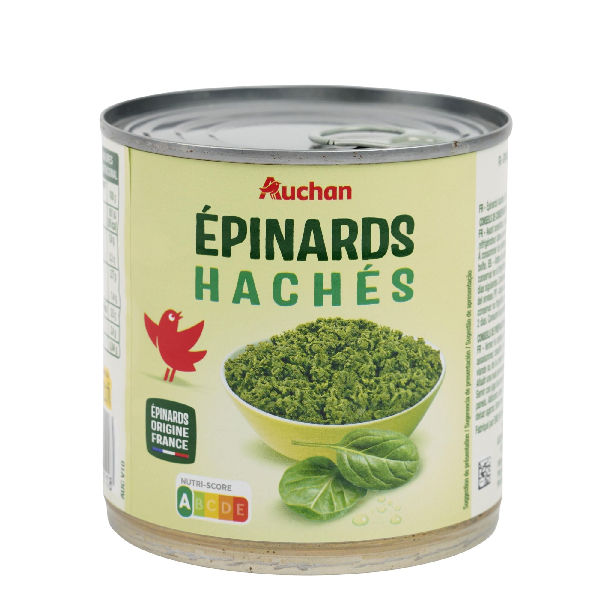 Voir la diapositive 5 : AUCHAN Epinards hachés 395g