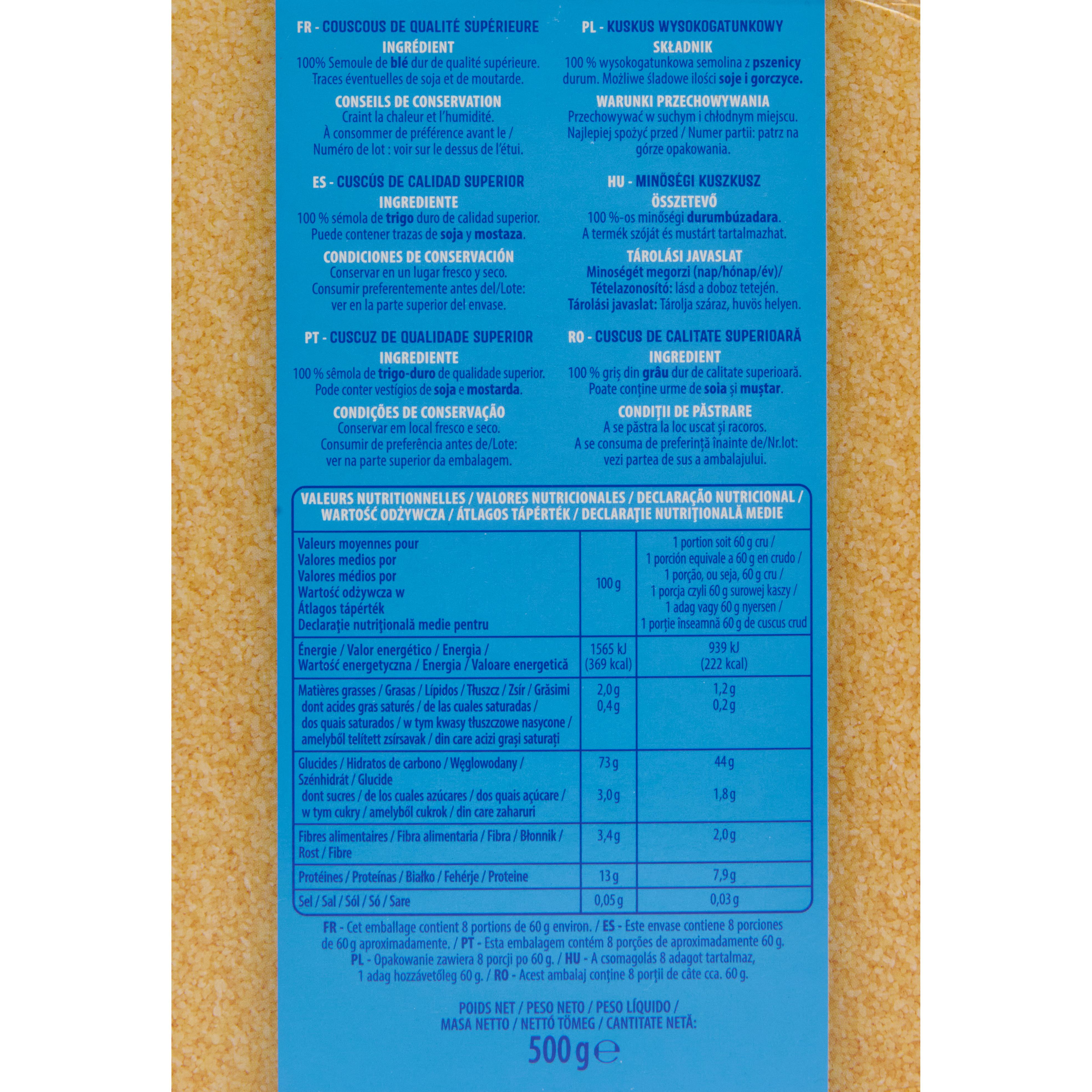 Voir la diapositive 2 : AUCHAN Couscous fin 8 portions 500g