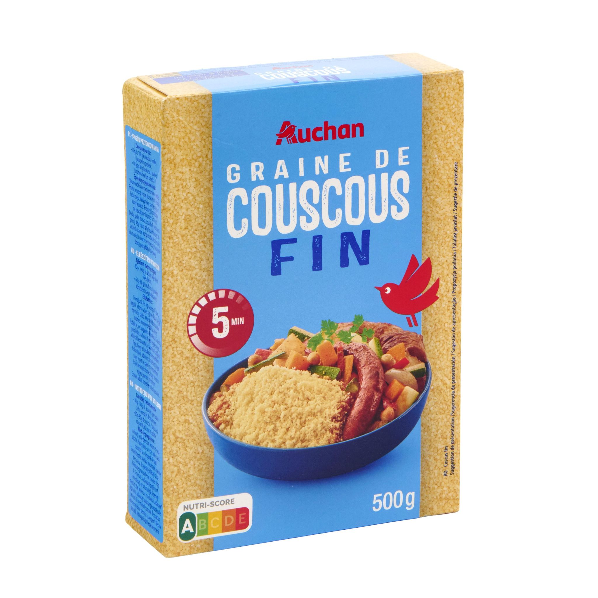 Voir la diapositive 2 : AUCHAN Couscous fin 8 portions 500g