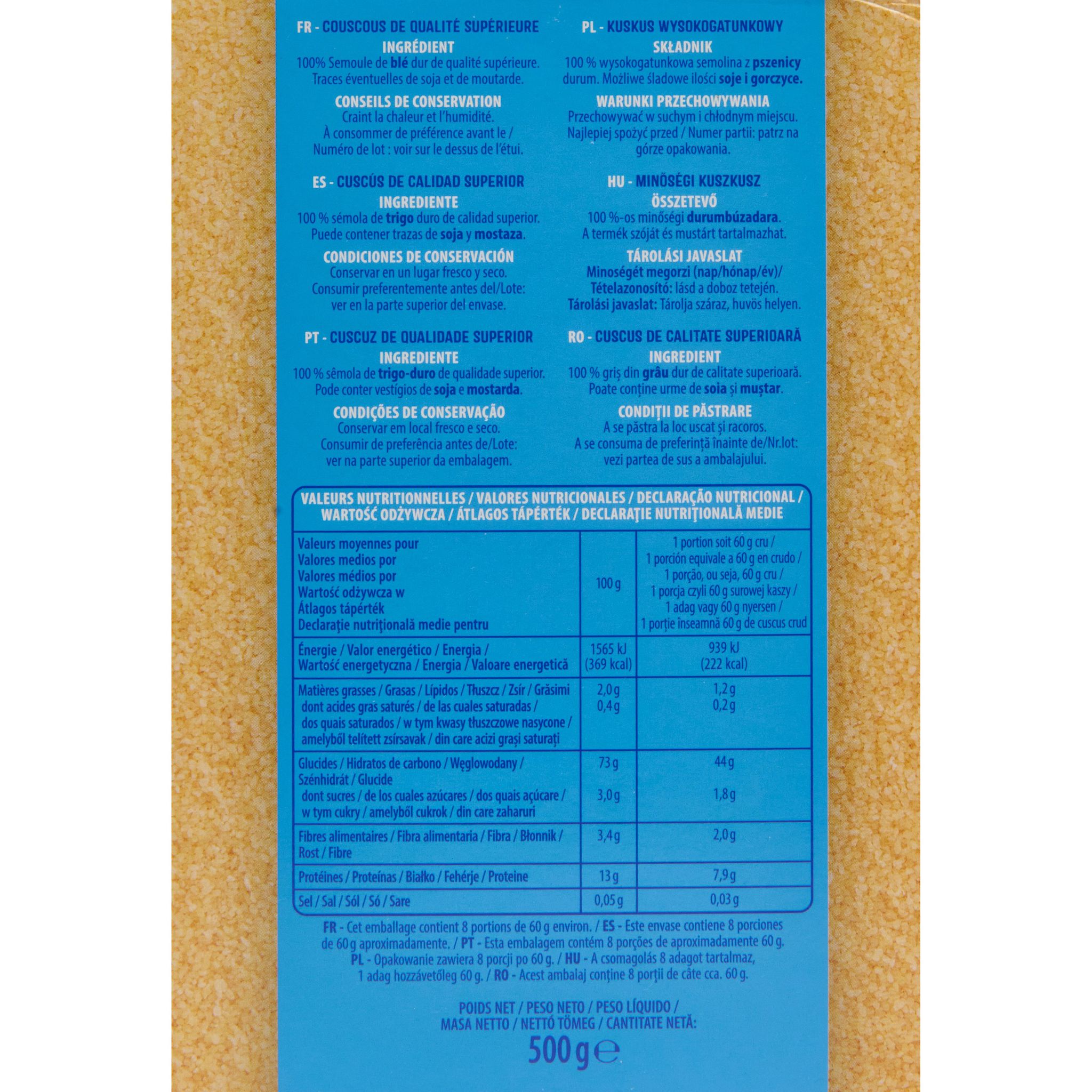 Voir la diapositive 3 : AUCHAN Couscous fin 8 portions 500g