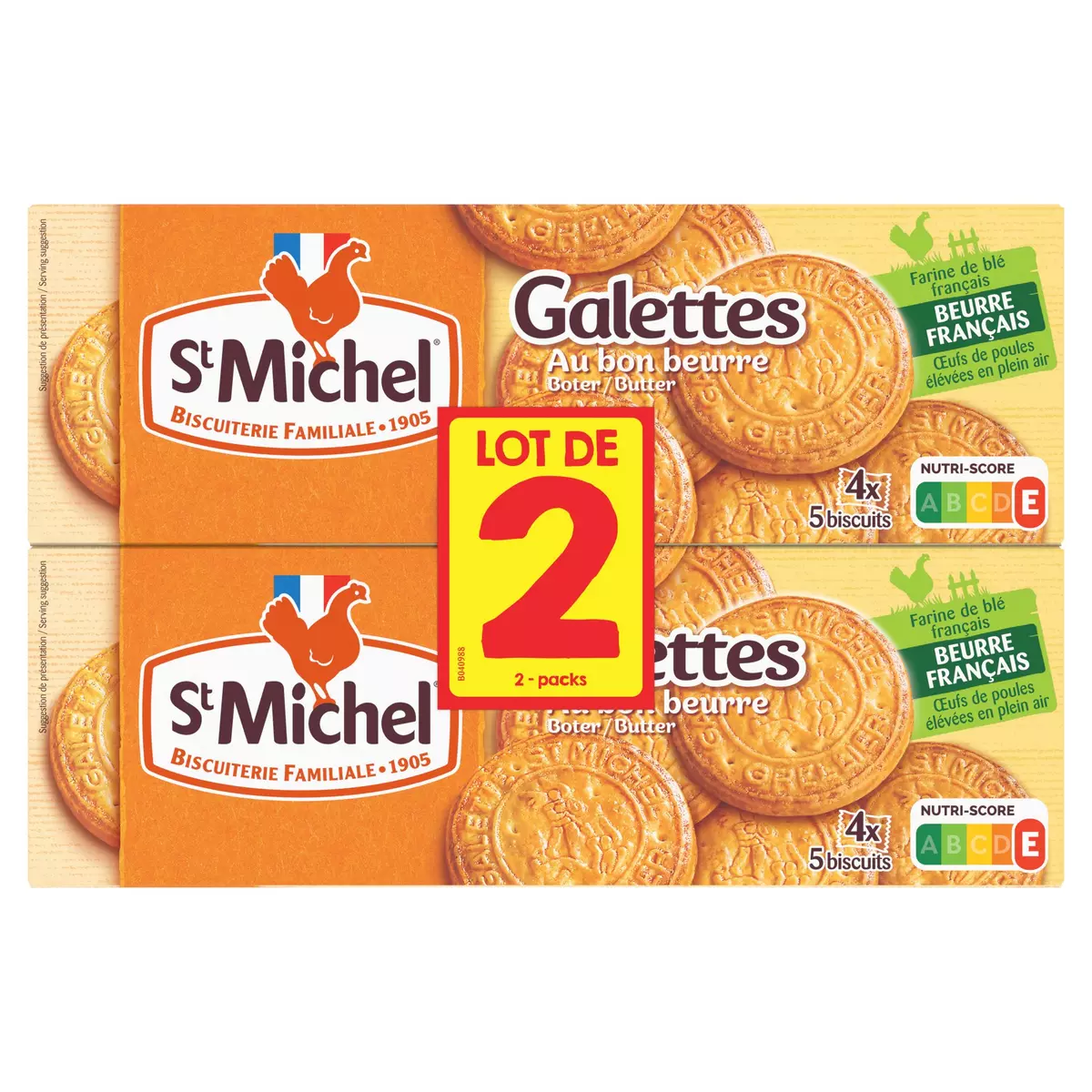 ST MICHEL Galettes pur beurre, sachets fraîcheur Lot de 2 2x130g