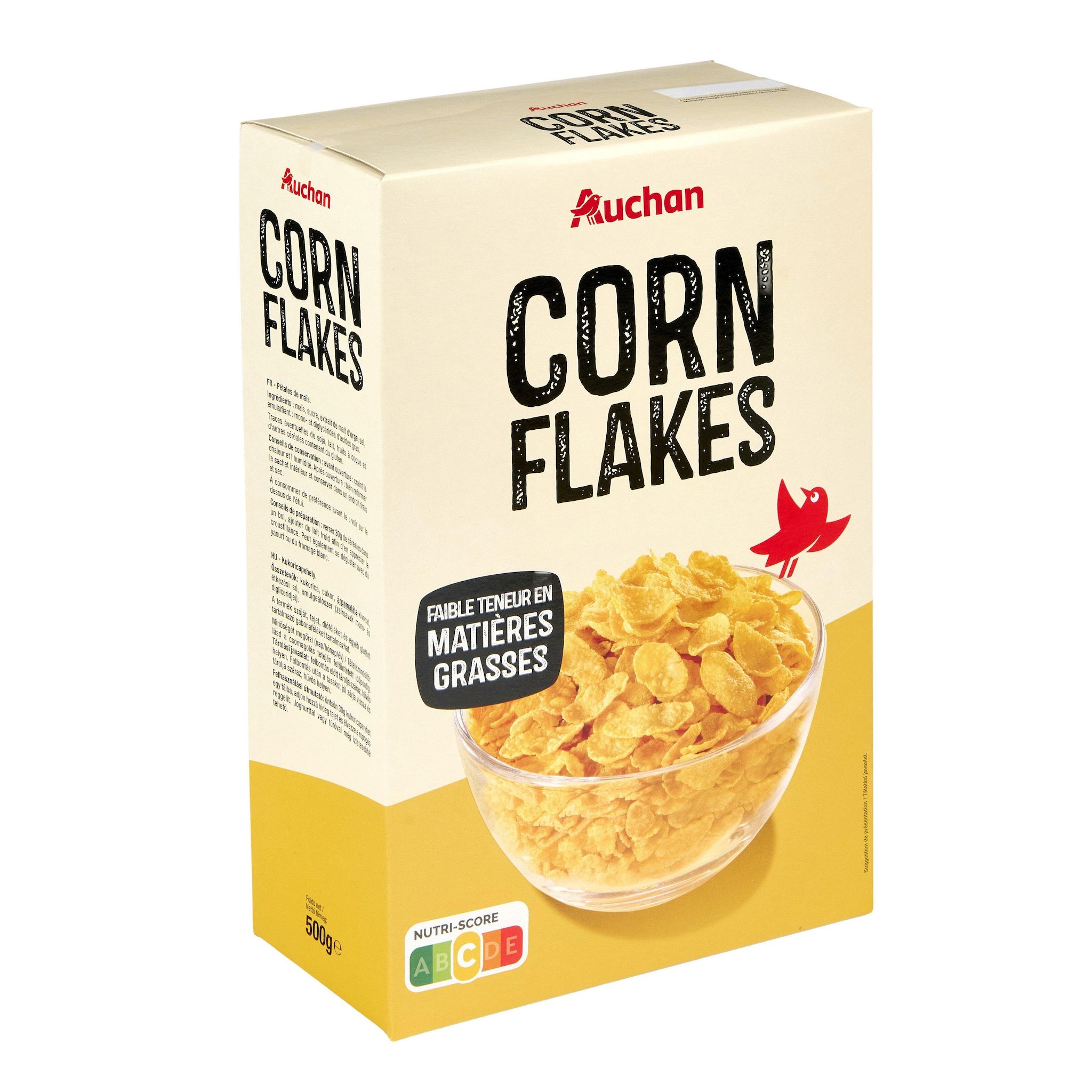 Voir la diapositive 3 : AUCHAN Corn flakes pétales de maïs 500g