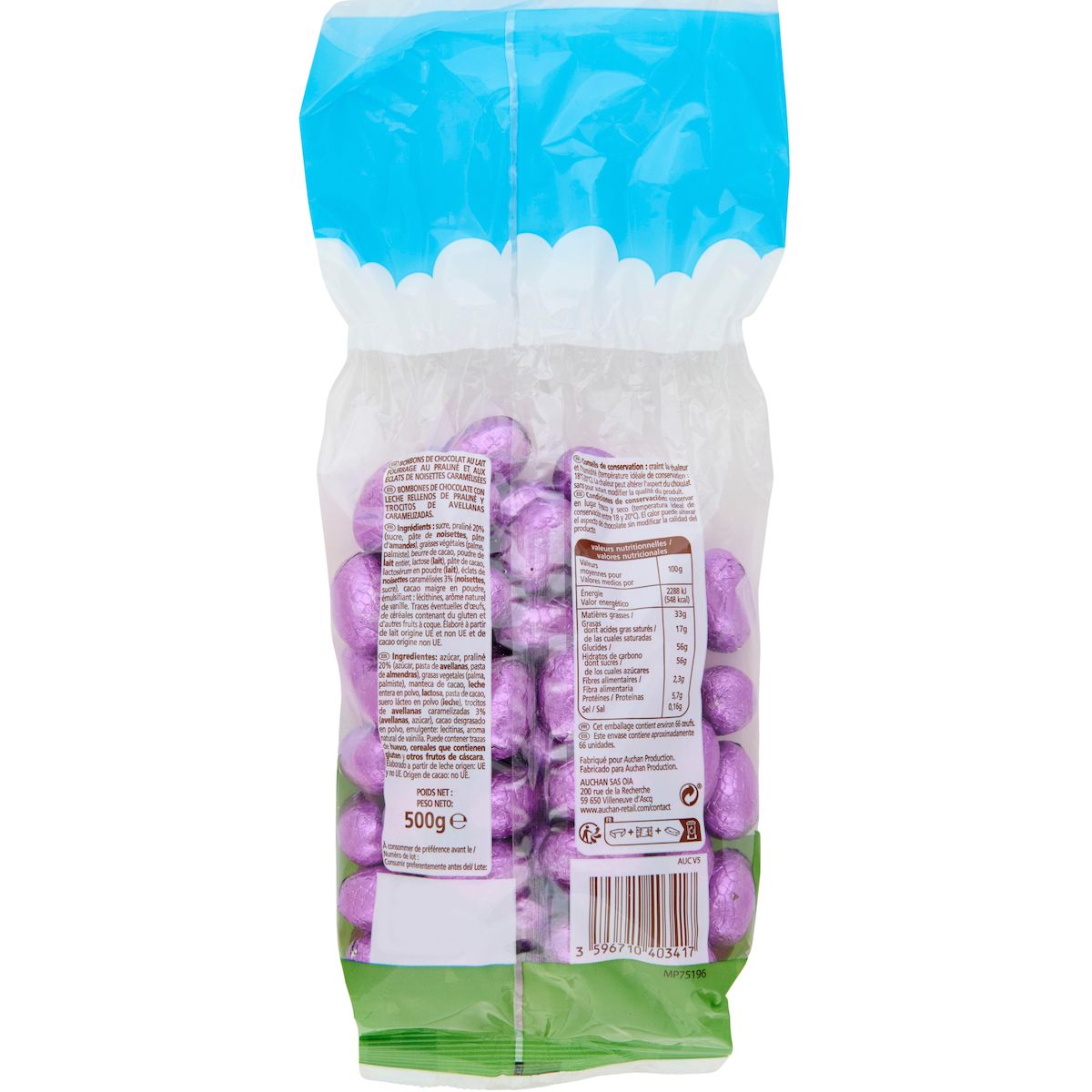 VENDOME Œufs lait praliné aux éclats de noisettes caramélisés 500g