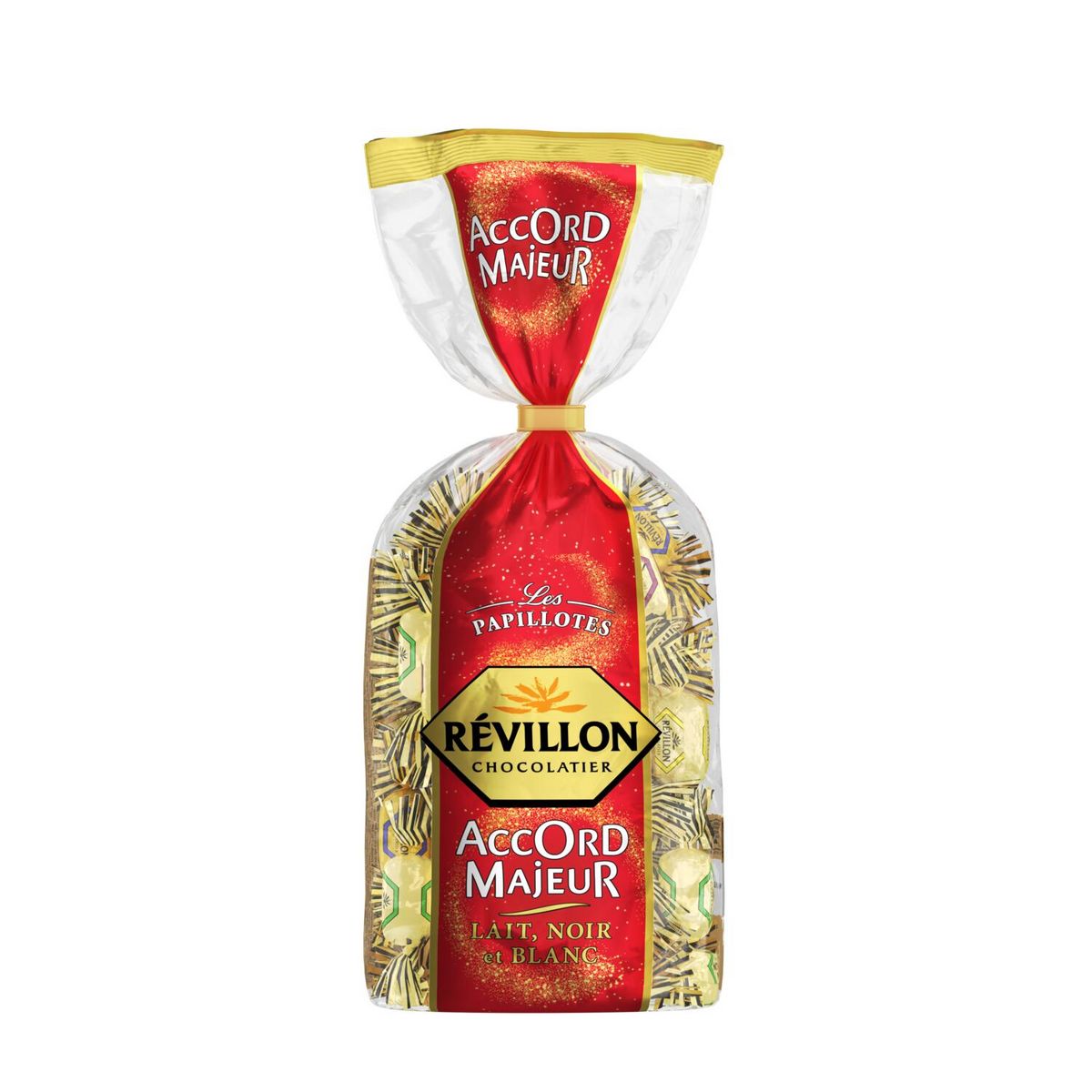 REVILLON CHOCOLATIER Les papillotes Accord Majeur assortiment de 3 chocolats en sachet 420g
