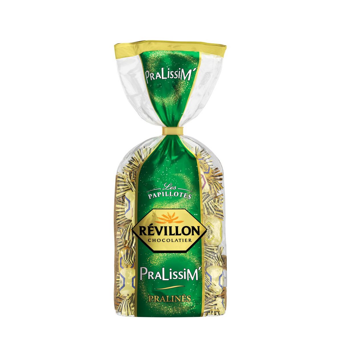 REVILLON CHOCOLATIER Les papillotes Pralissim' assortiment de pralinés recouverts de chocolat noir et au lait 420g