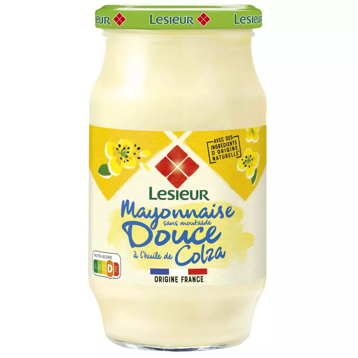 LESIEUR Mayonnaise fine et douce aux oeufs sans moutarde bocal 475g