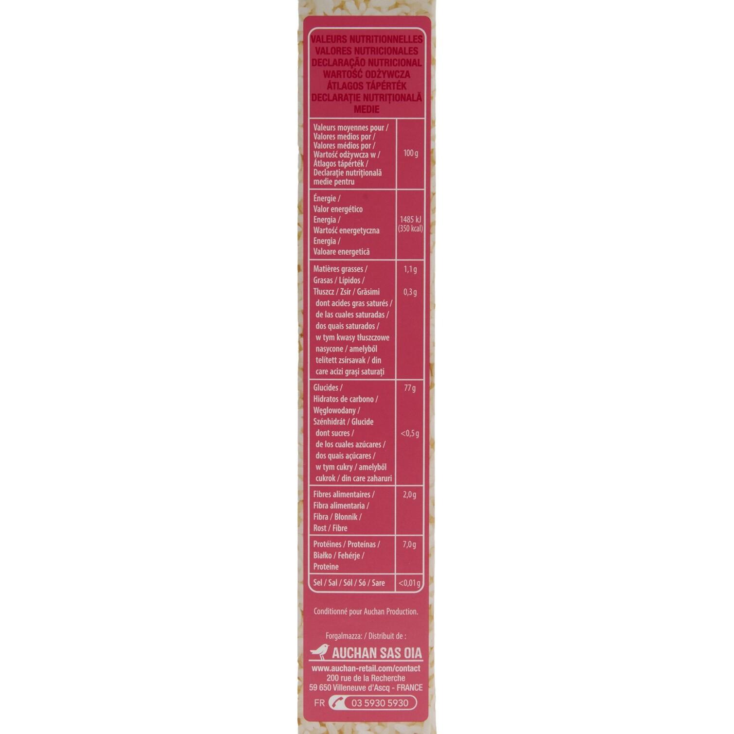 Voir la diapositive 4 : AUCHAN Riz long grain incollable 1kg