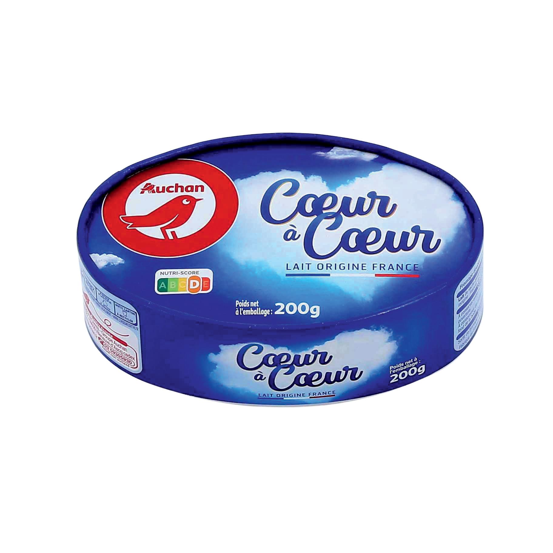 Voir la diapositive 2 : AUCHAN Fromage Coeur à coeur 200g