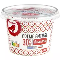 Crème fraîche épaisse entière 30% MG Paysan Breton 1 L - Réseau Krill
