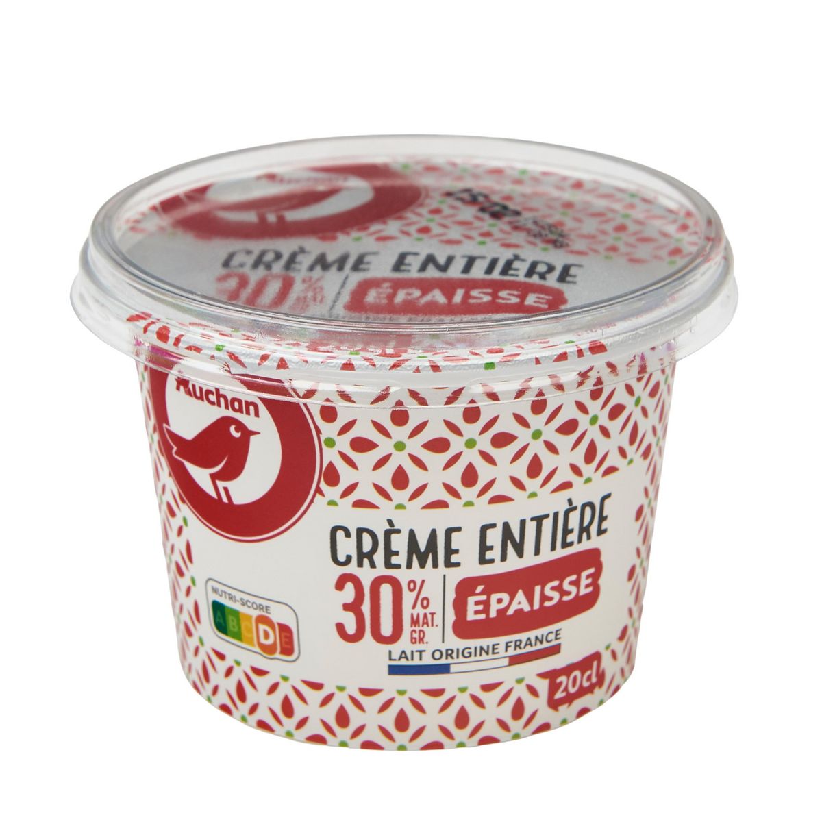 AUCHAN Crème fraîche épaisse entière 30%MG 20cl