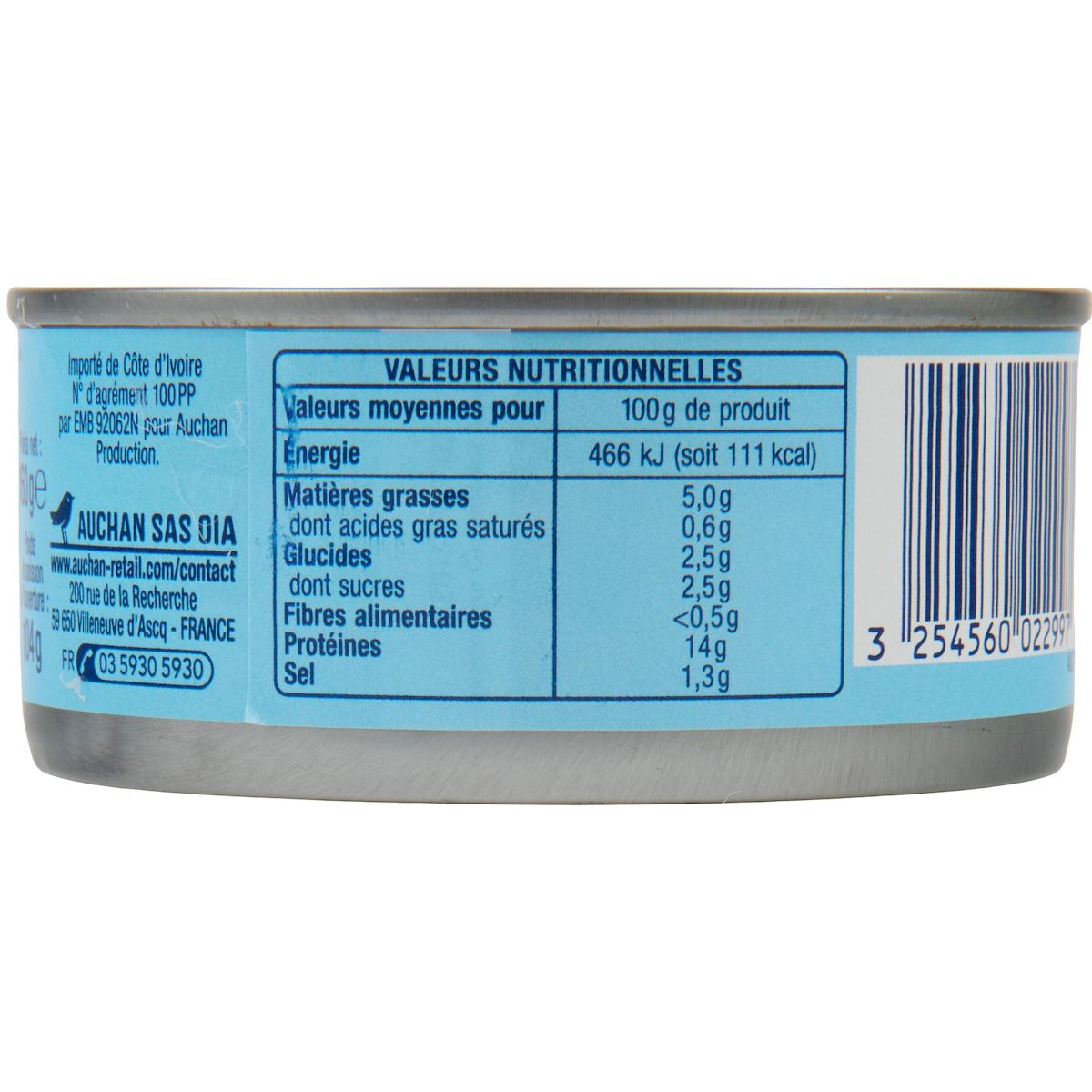 AUCHAN Miettes de thon à la tomate 160g