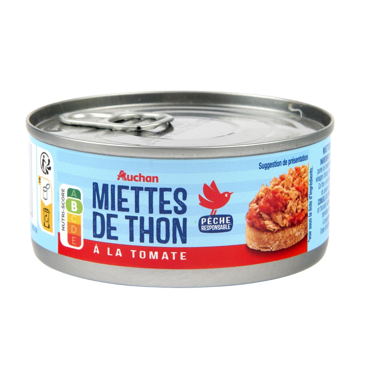 AUCHAN Miettes de thon à la tomate 160g