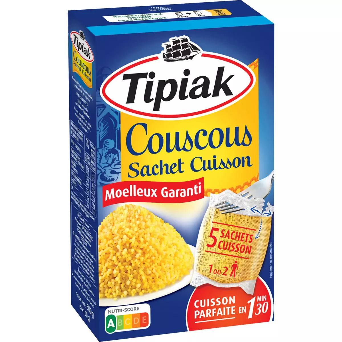 TIPIAK Couscous sachets cuisson express 5 sachets 5x100g