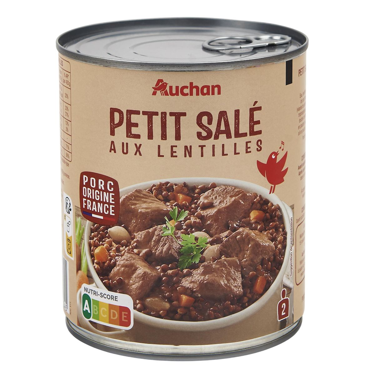 AUCHAN Petit salé aux lentilles 2 personnes 840g