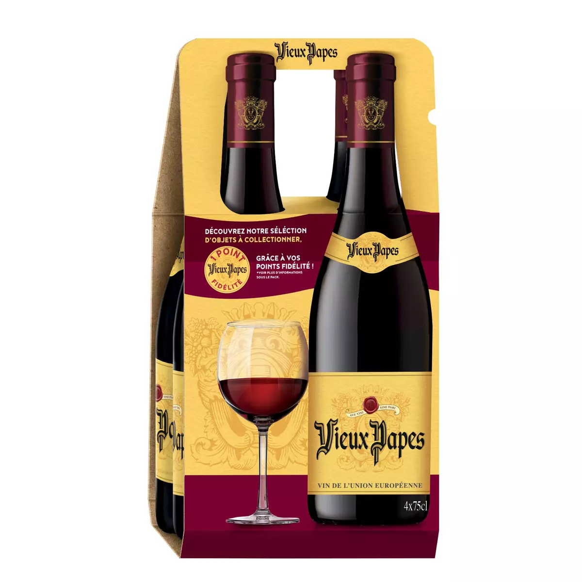 VIEUX PAPES Vin de l'Union Européenne Vieux Papes rouge 4X75cl