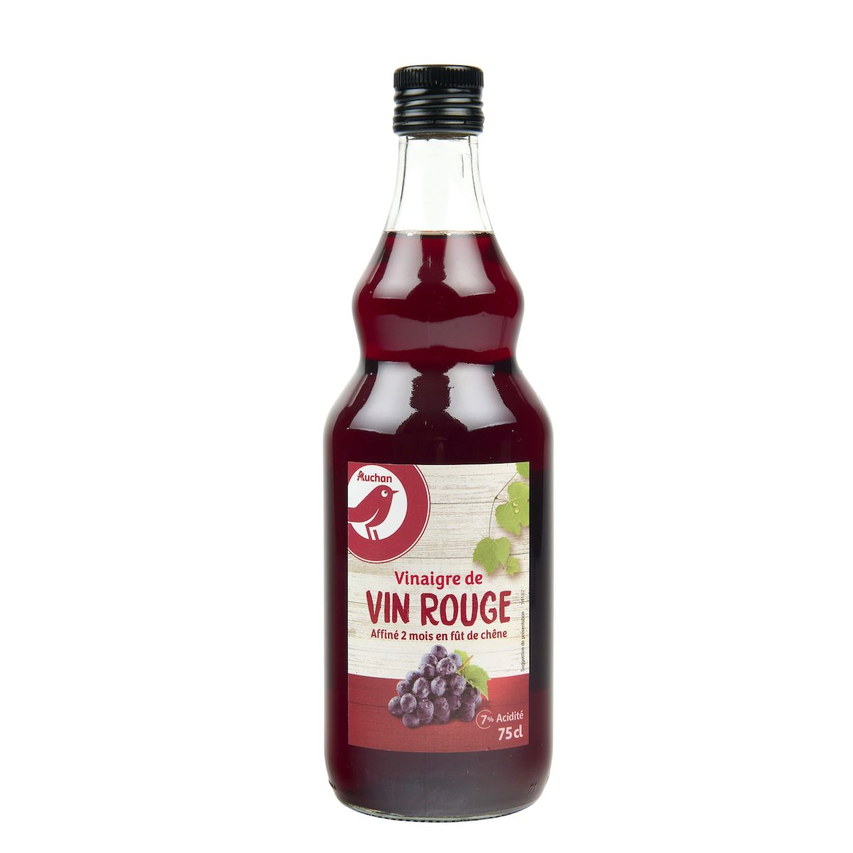 AUCHAN Vinaigre de vin rouge affiné en fût 75cl