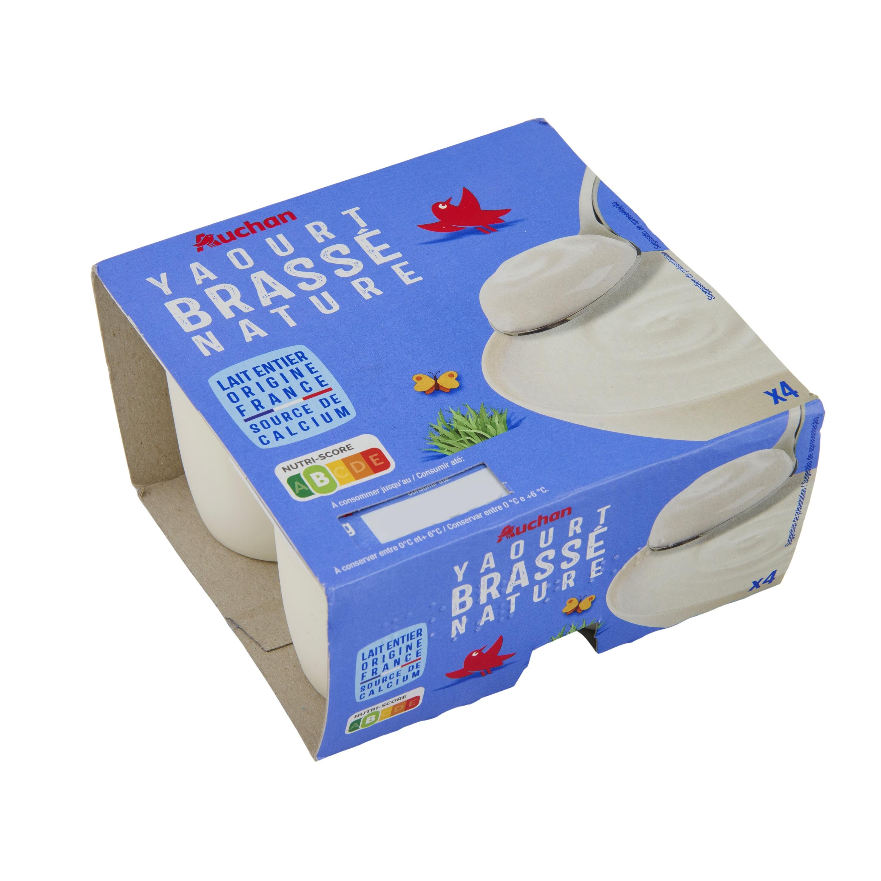 Voir la diapositive 4 : AUCHAN Yaourt brassé nature 4x125g