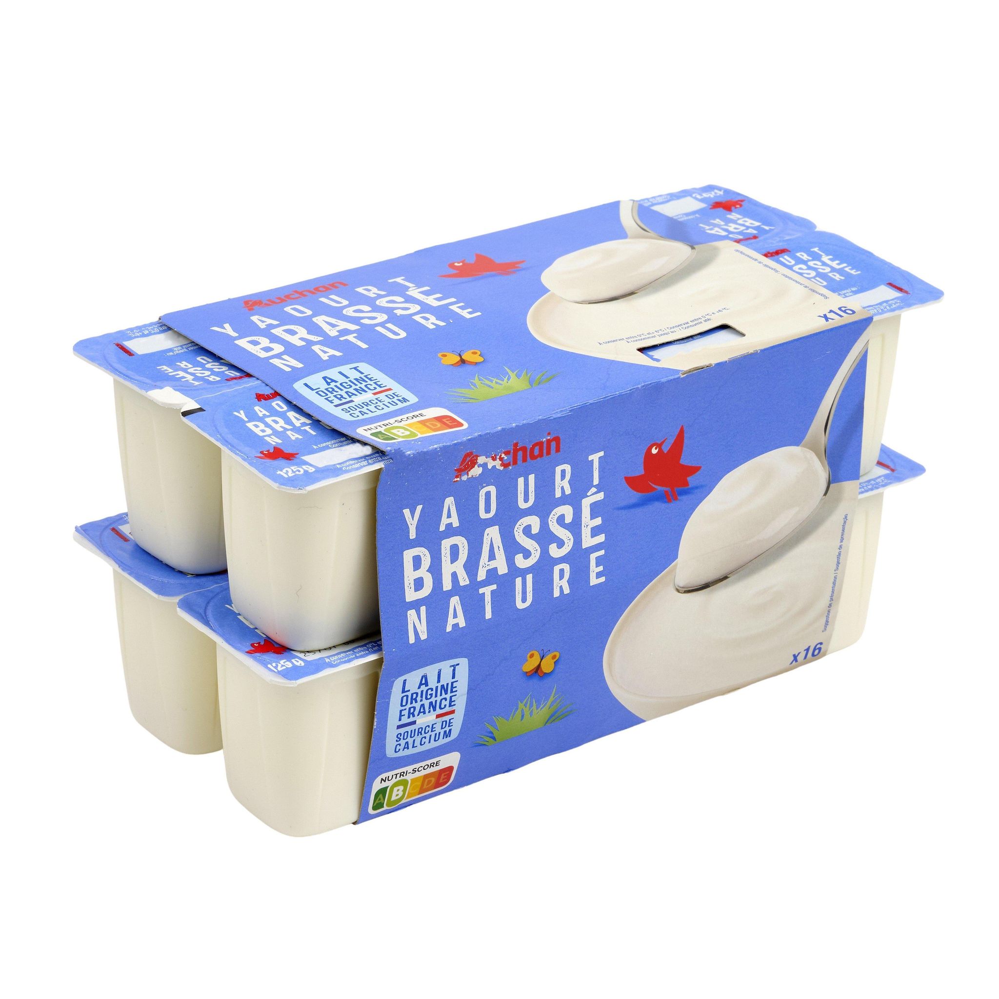 Voir la diapositive 4 : AUCHAN Yaourt brassé nature 16x125g