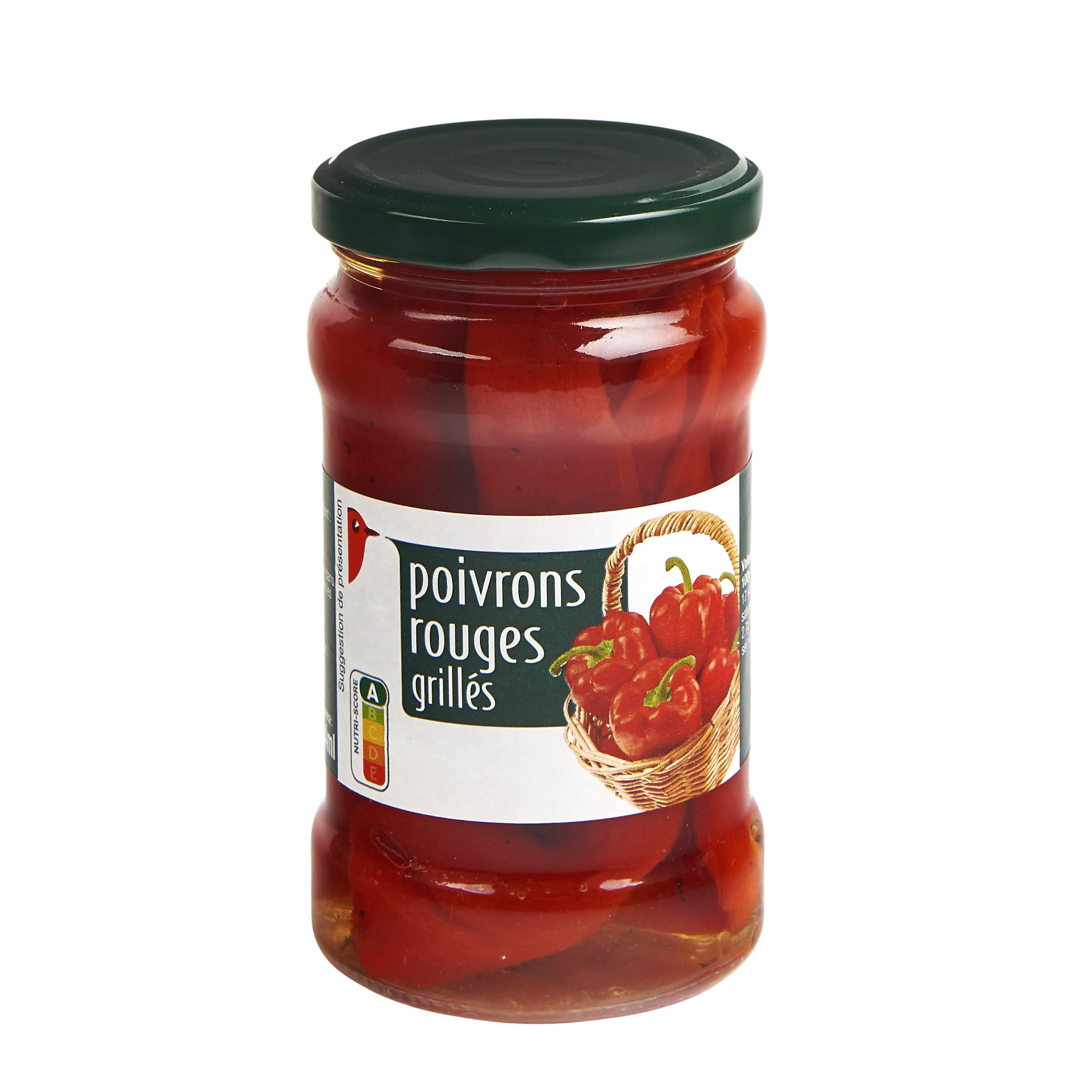 Voir la diapositive 5 : AUCHAN Poivrons rouges grillés en bocal 280g