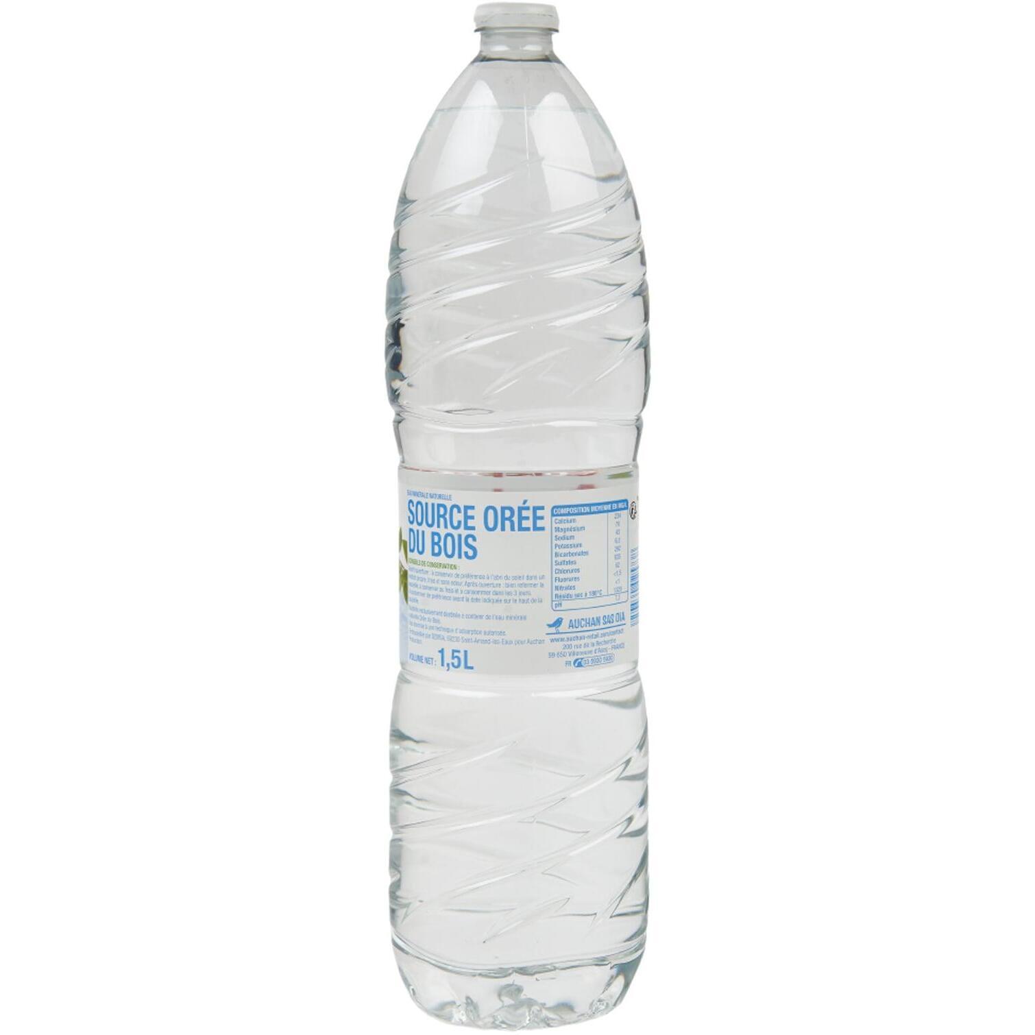 Voir la diapositive 2 : AUCHAN Eau minérale naturelle sources variables 1,5l