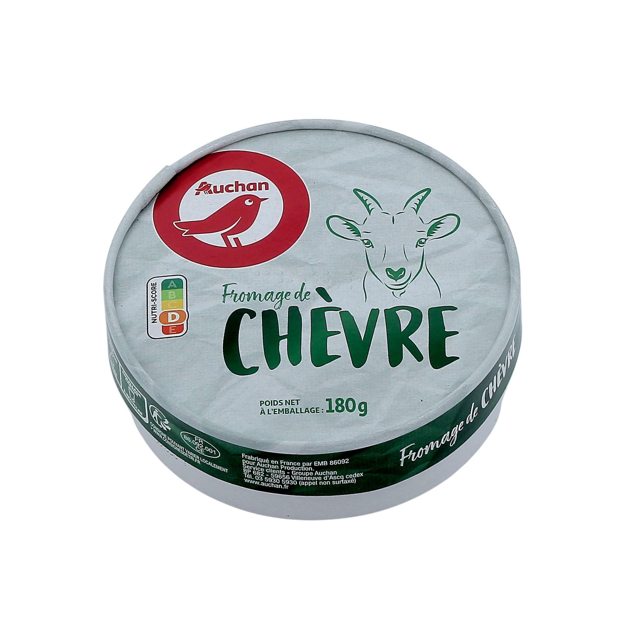 Voir la diapositive 2 : AUCHAN Fromage de chèvre 180g