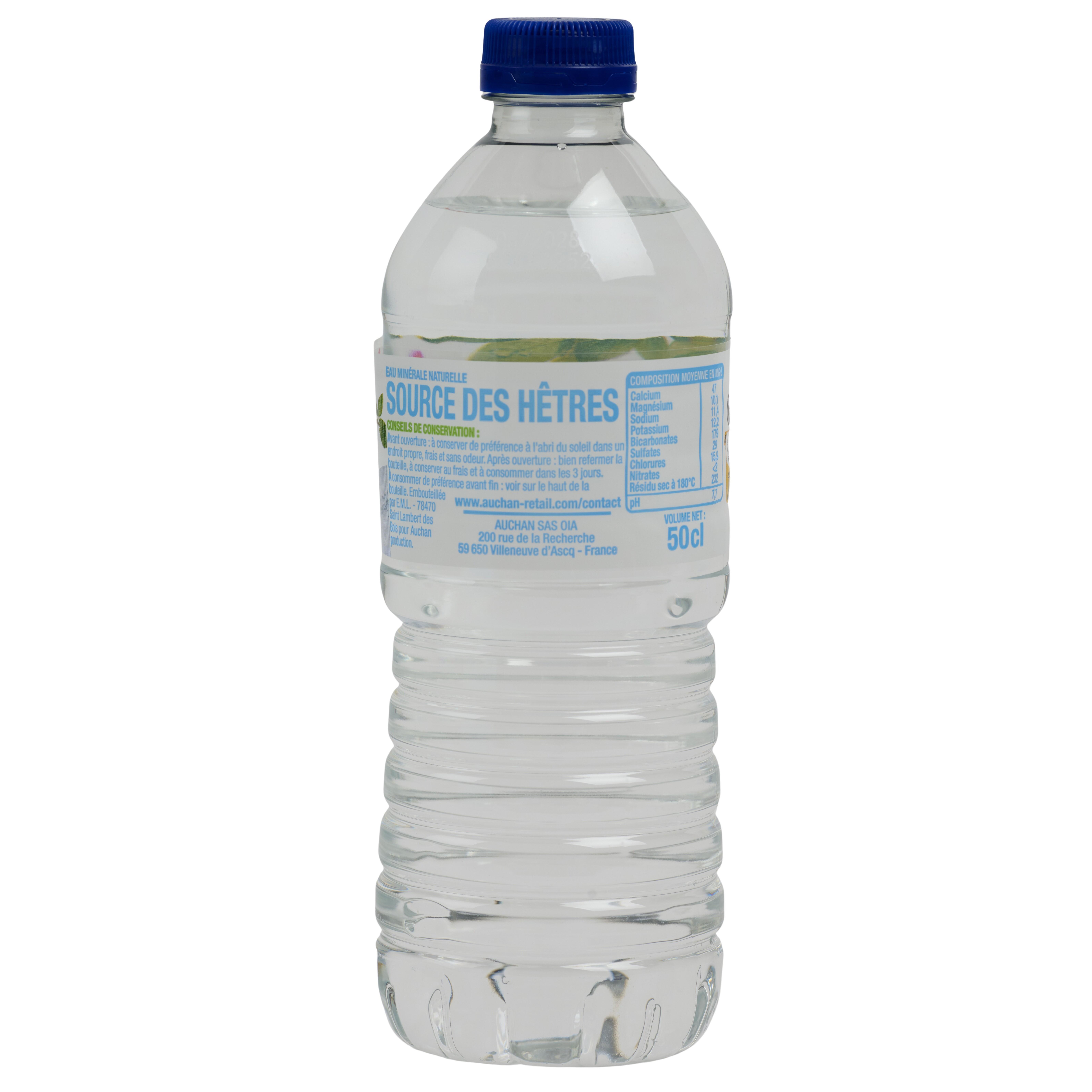 Voir la diapositive 2 : AUCHAN Eau minérale naturelle faiblement minéralisée bouteilles 6x50cl