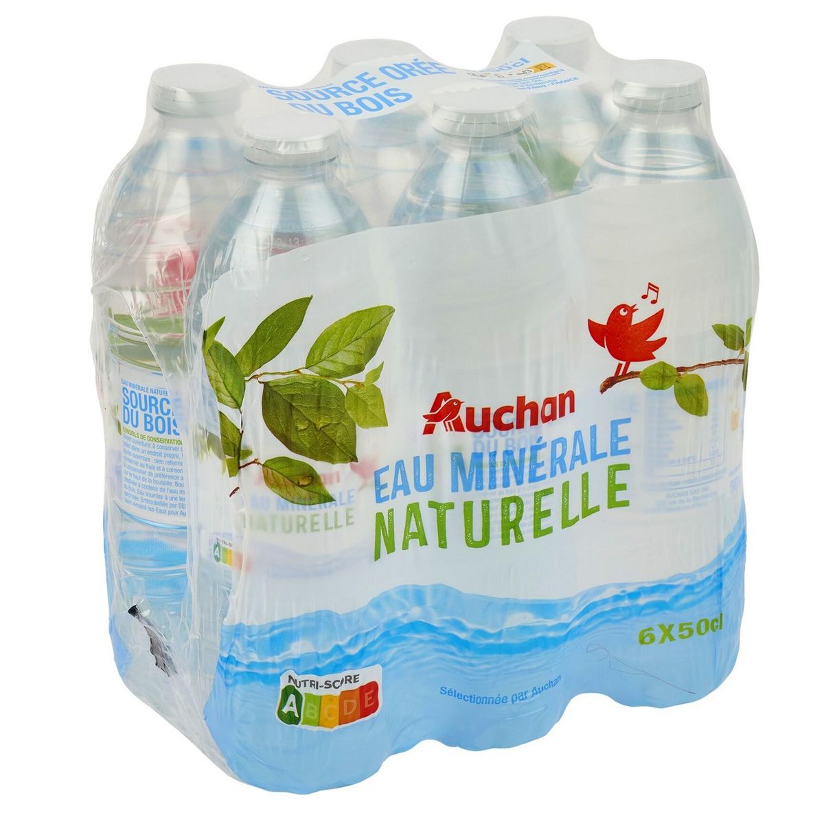 AUCHAN Eau minérale naturelle faiblement minéralisée bouteilles 6x50cl