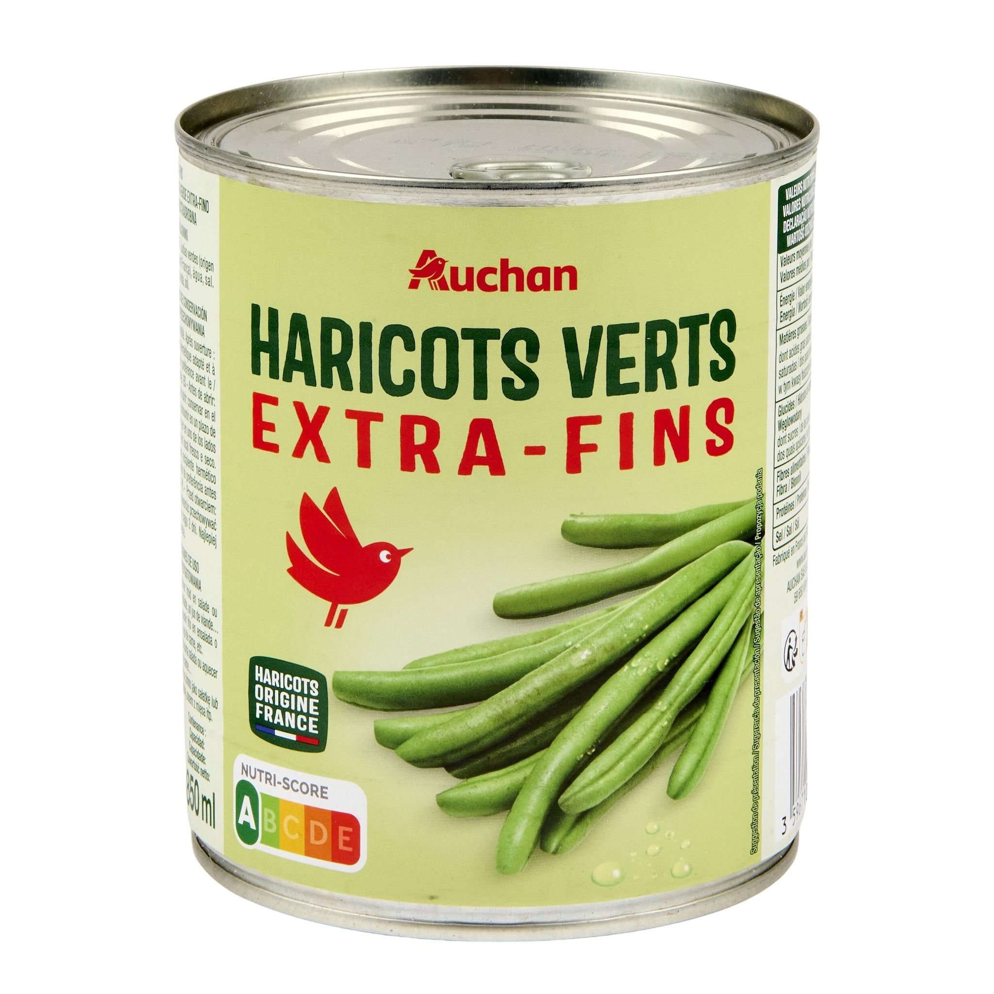 Voir la diapositive 5 : AUCHAN Haricots verts extra fins 440g