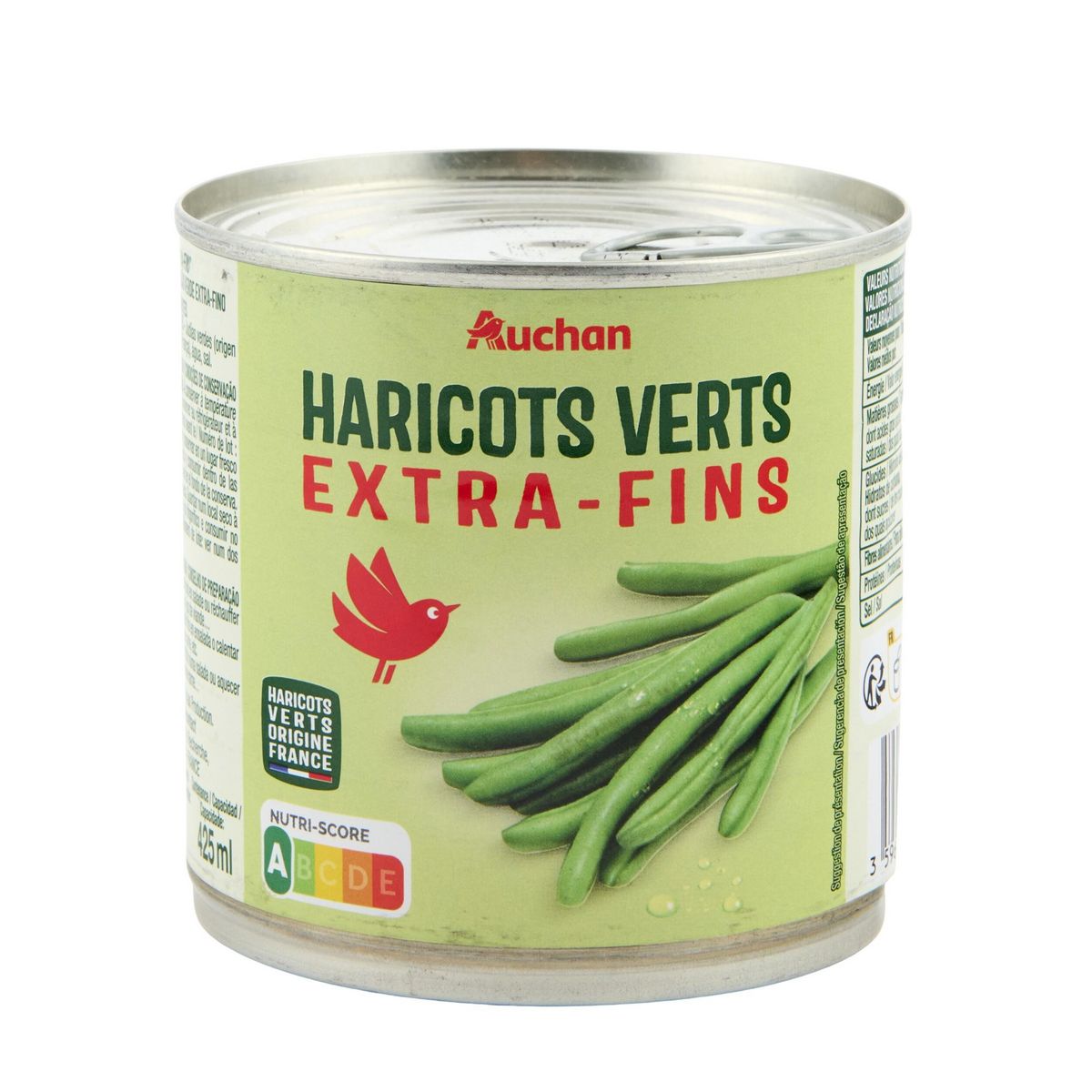 AUCHAN Haricots verts extra-fins 220g