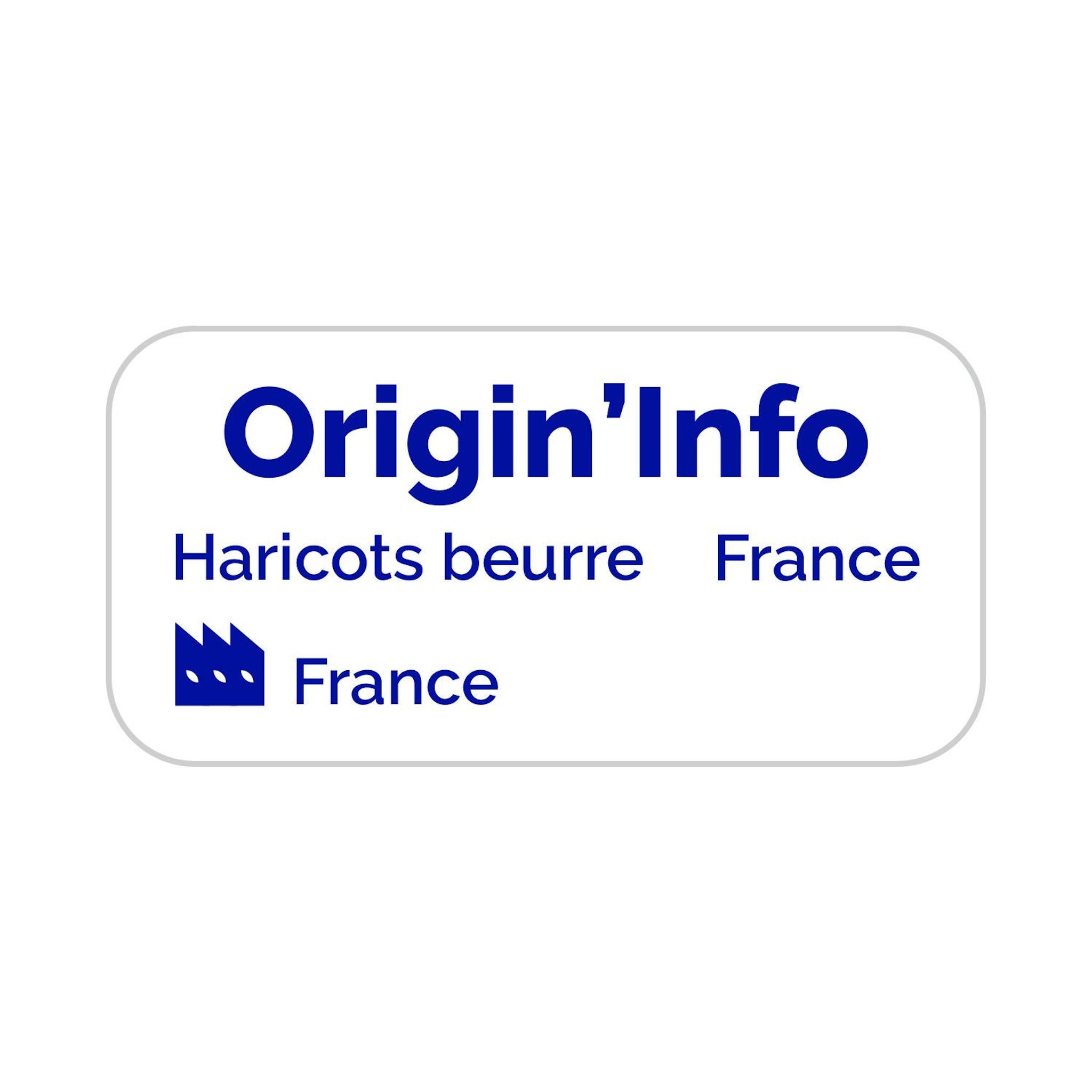 Voir la diapositive 2 : D'AUCY Haricots beurre extra fins 100% cultivés en France 440g