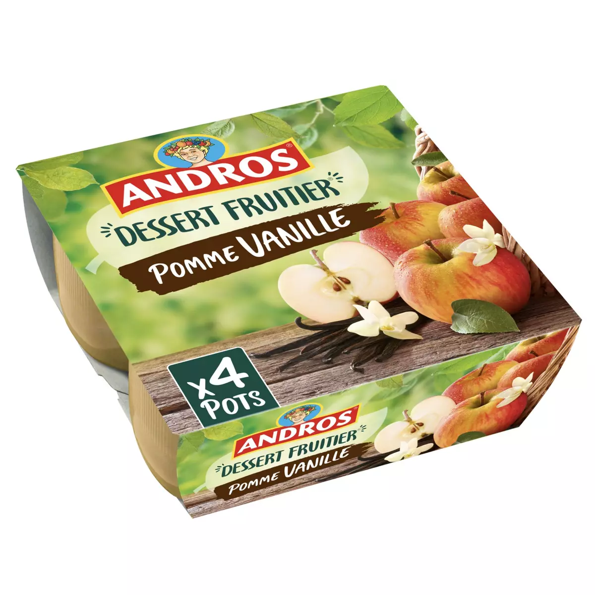 ANDROS Spécialité de pomme à la vanille 4x100g