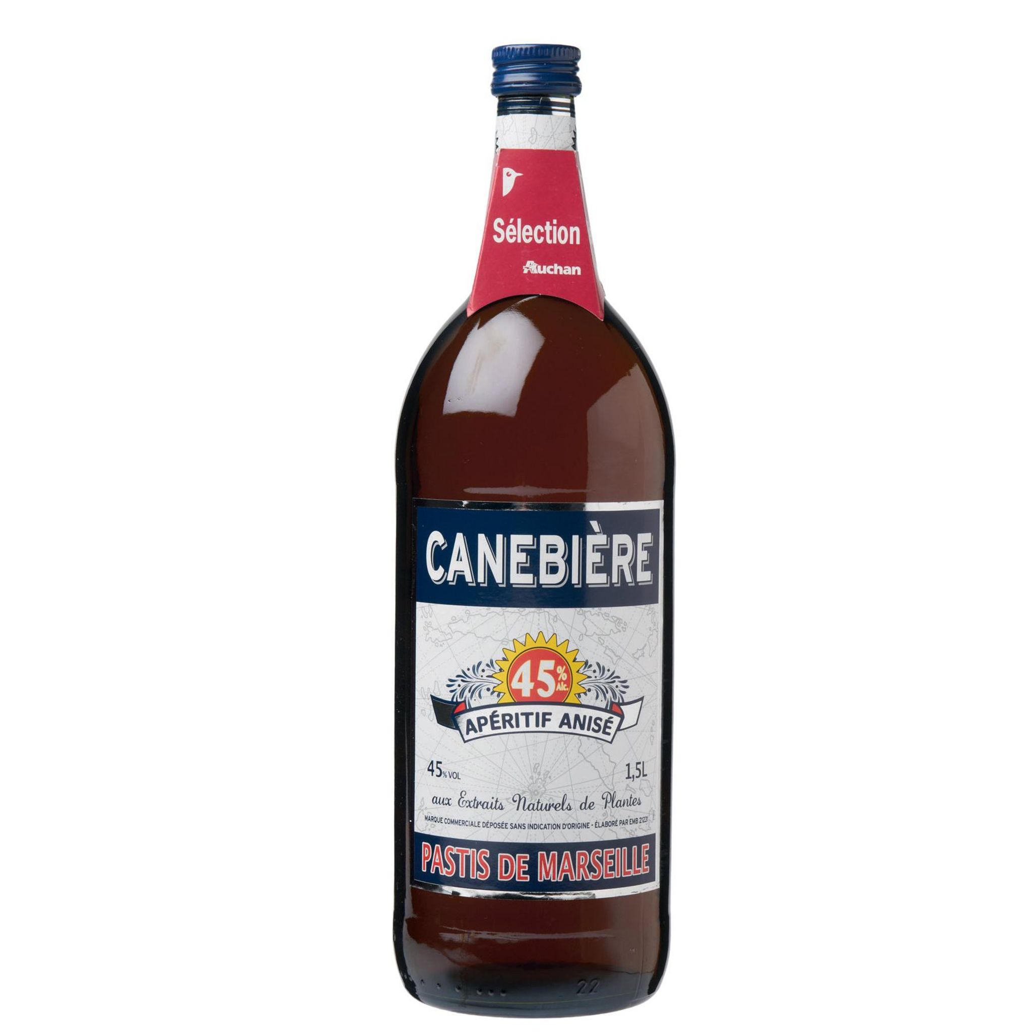 Voir la diapositive 2 : CANEBIERE Pastis de Marseille 45% 1,5l