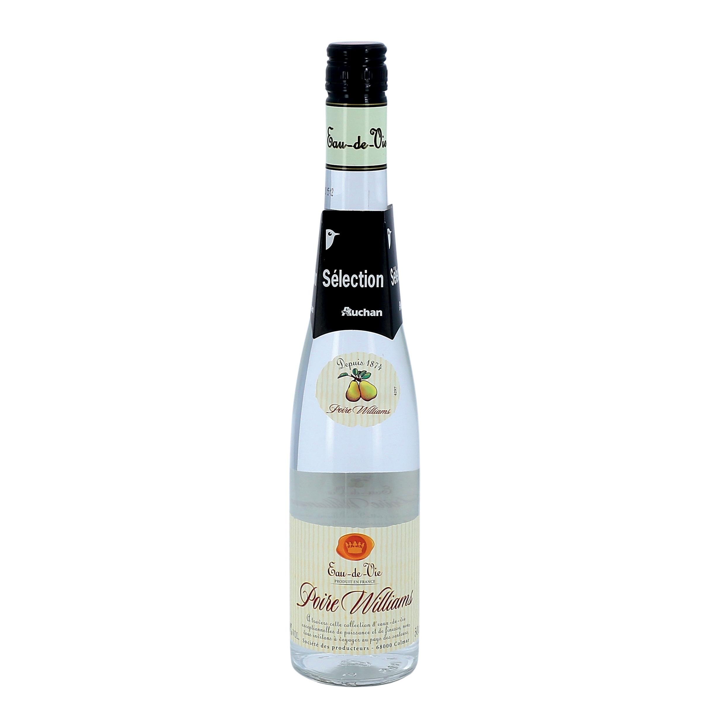 Voir la diapositive 2 : AUCHAN Eau de vie poire Williams 40% 50cl
