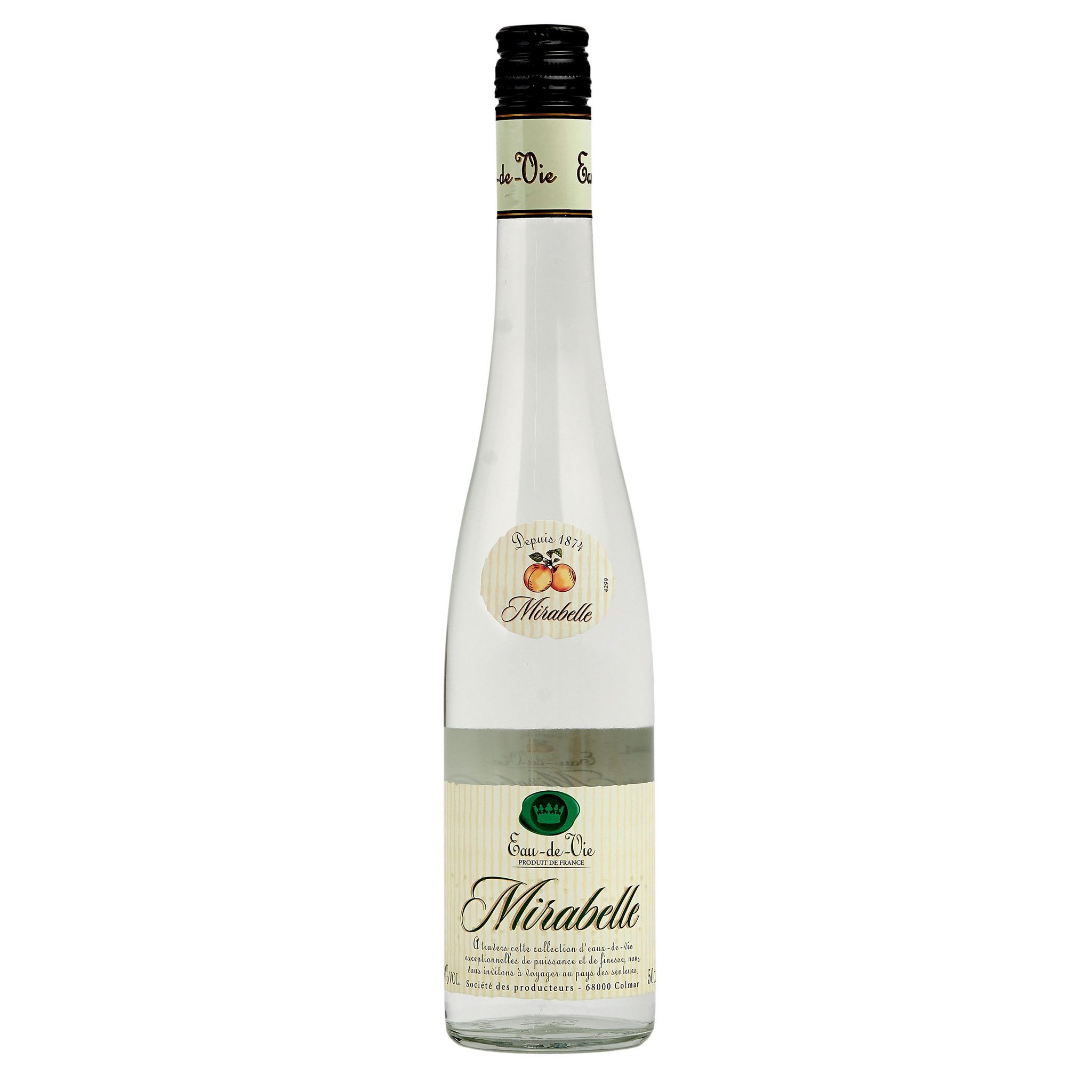 Voir la diapositive 2 : AUCHAN Eau de vie de mirabelle 40% 50cl