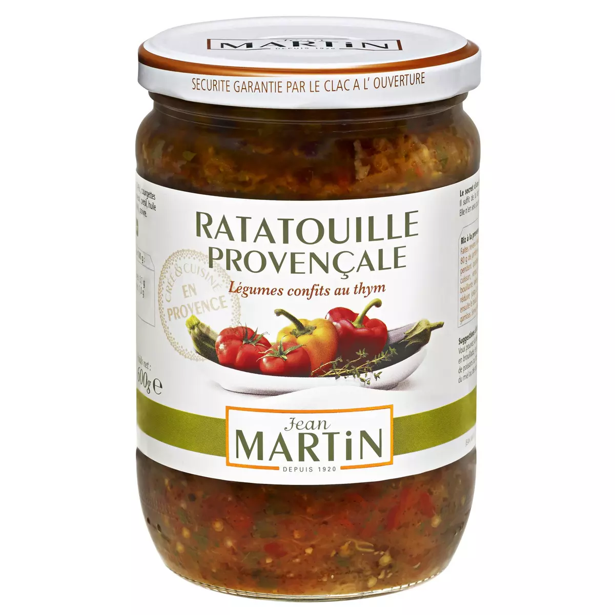 JEAN MARTIN Ratatouille provençale aux légumes confits au thym 600g