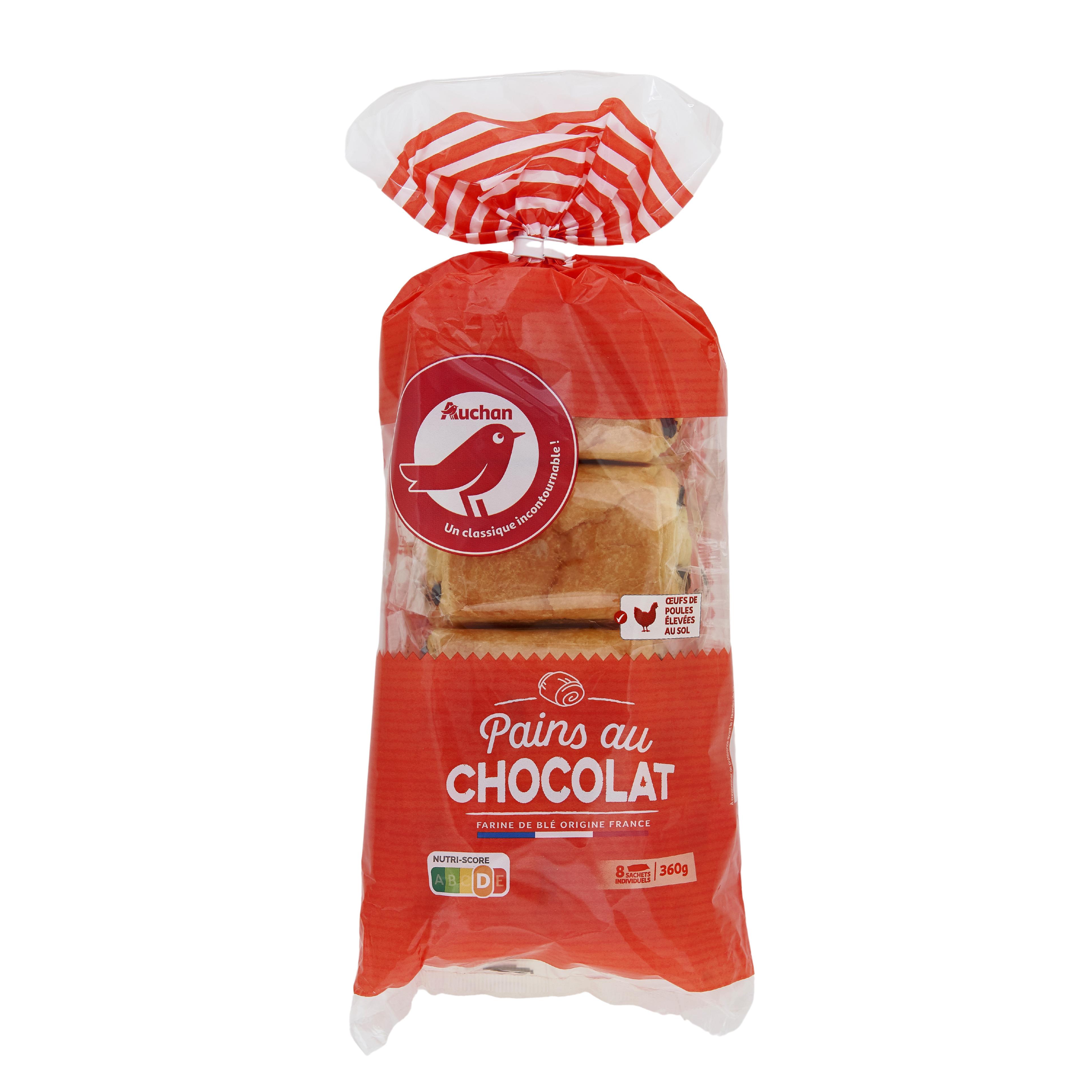 Voir la diapositive 3 : AUCHAN Pains au chocolat 8 pièces 360g