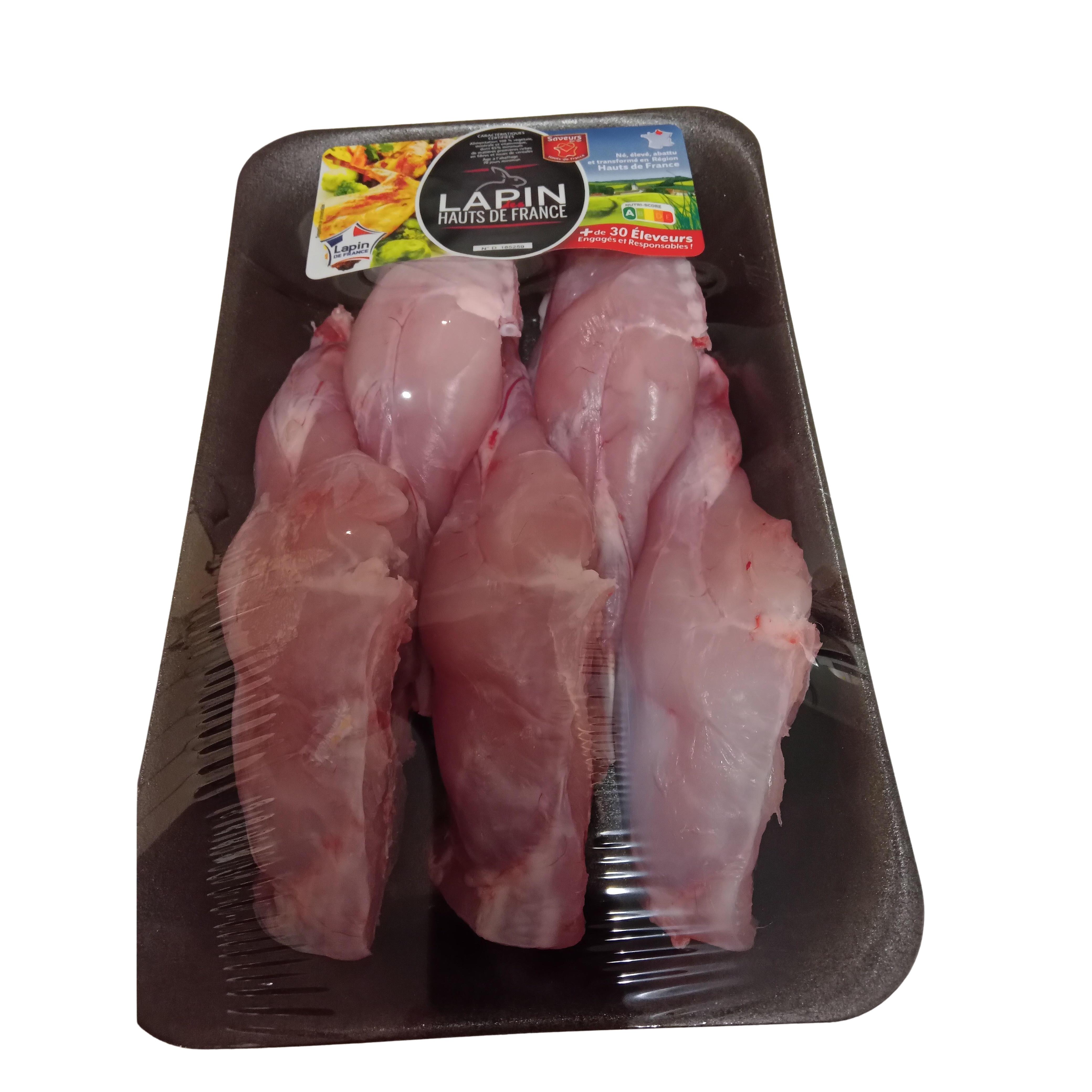 Voir la diapositive 2 : LAPIN DES HAUTS DE FRANCE Cuisses de lapin 5 pièces Environ 980g