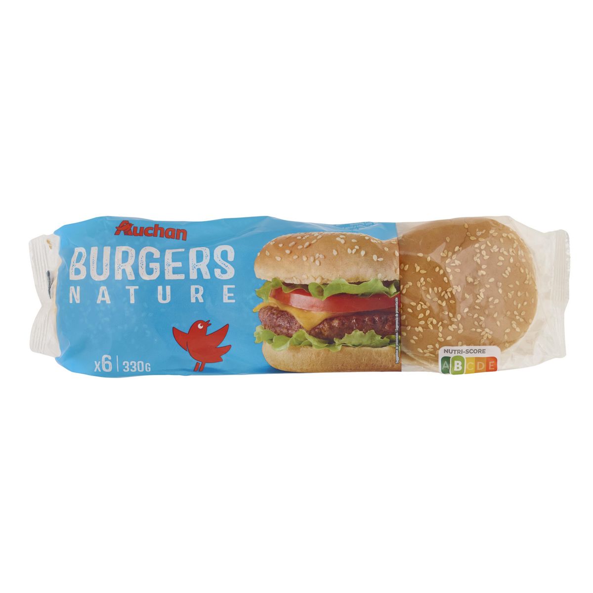 AUCHAN Pain burger classique 6 pièces 330g