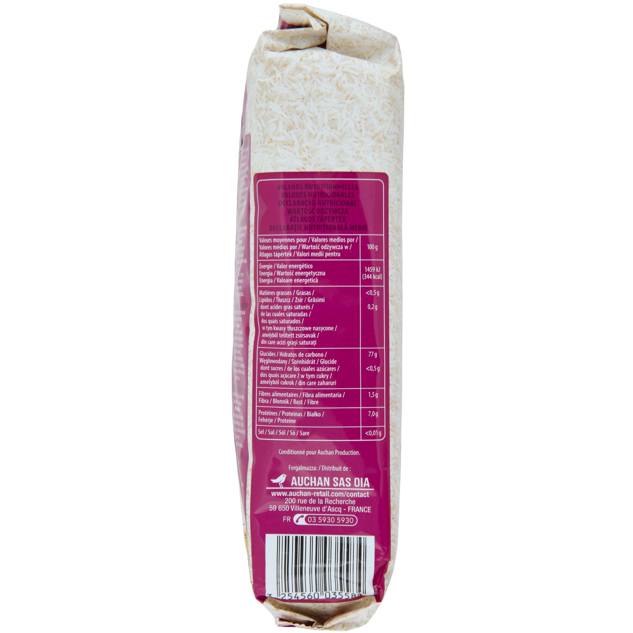 Voir la diapositive 2 : AUCHAN Riz basmati prêt en 11 min 1kg