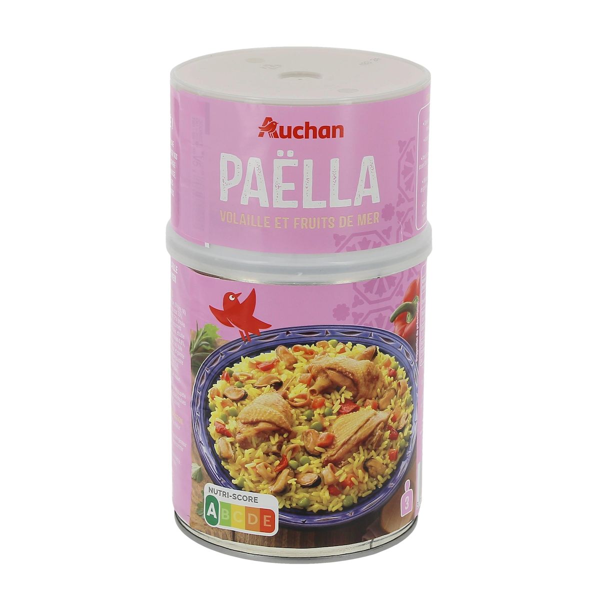 AUCHAN Paëlla volaille et fruits de mer 3 personnes 1kg