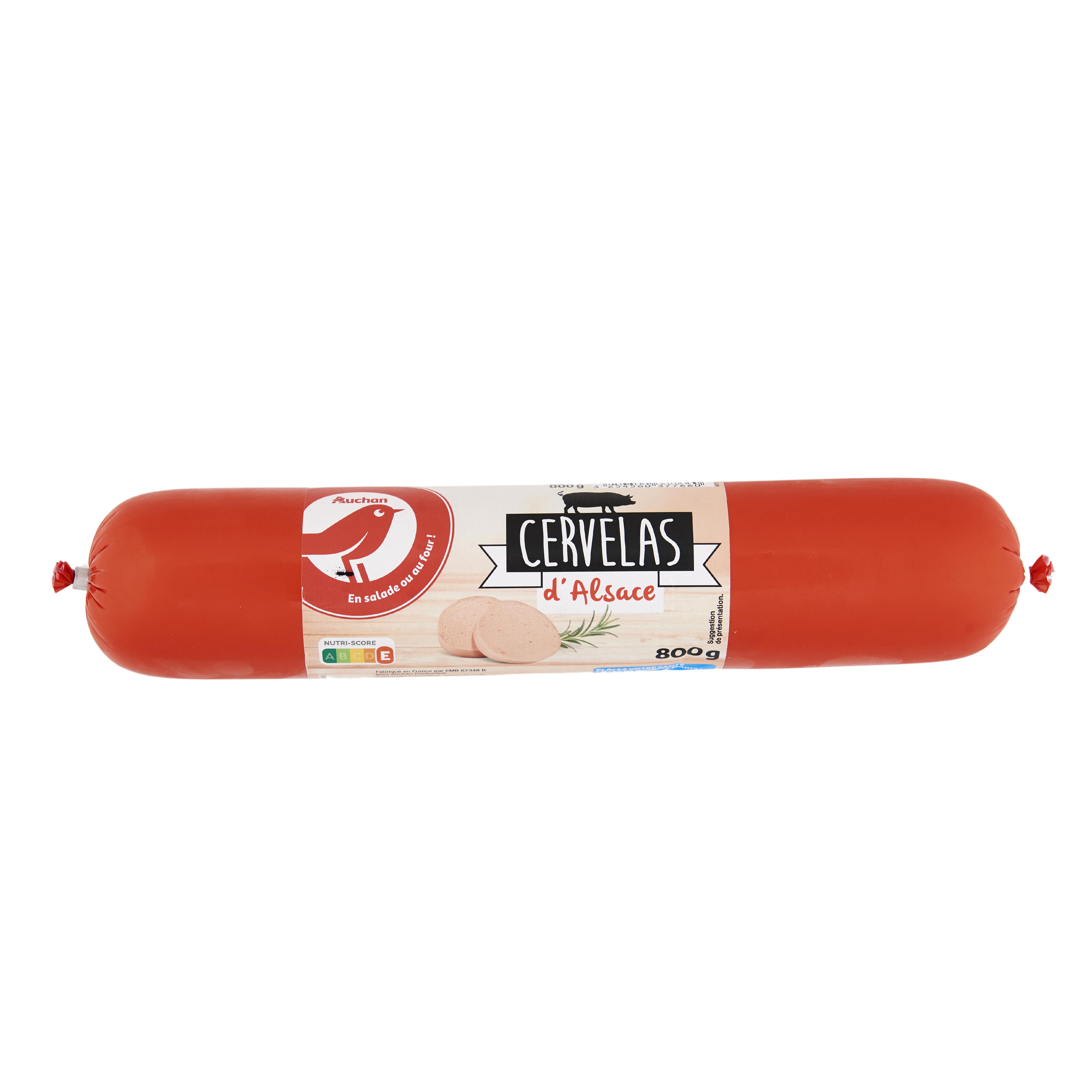 Voir la diapositive 2 : AUCHAN Cervelas d'Alsace 800g